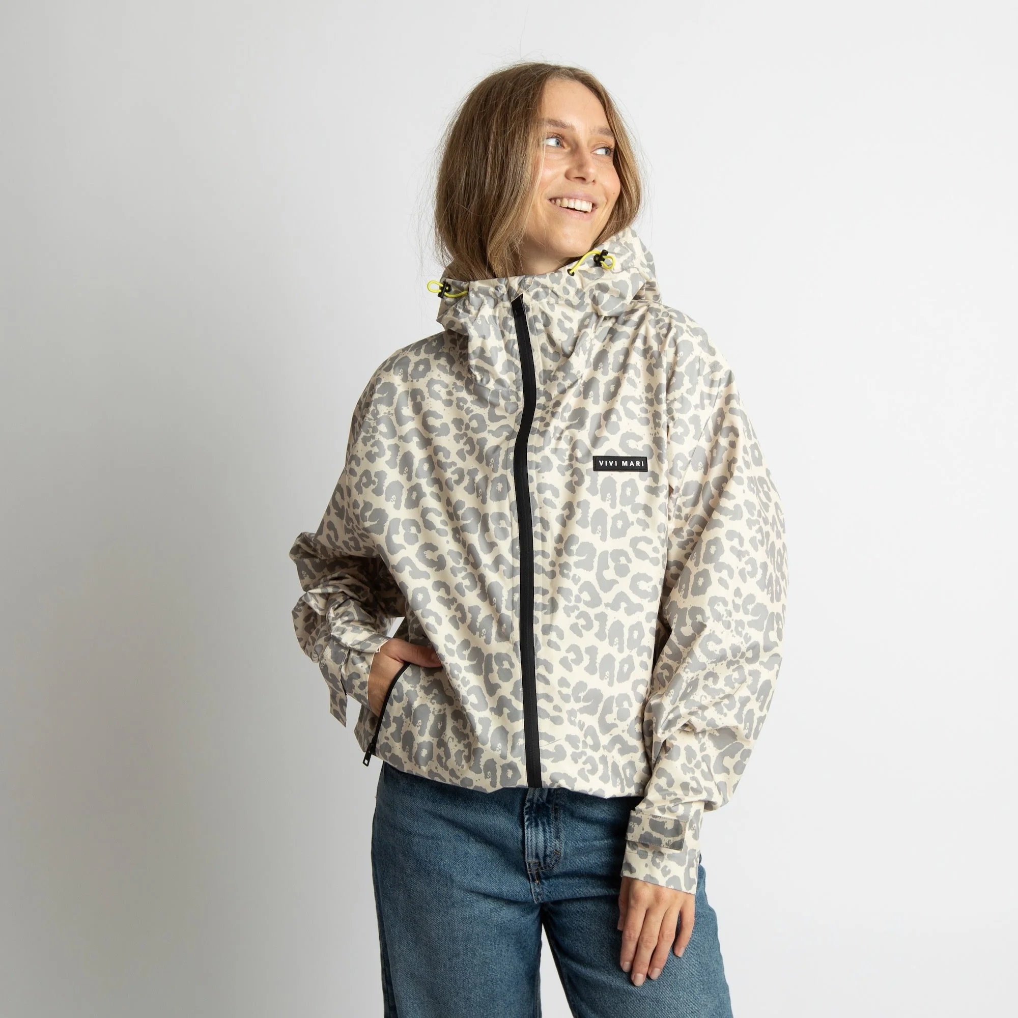 Rain Jacket leo splashes grey/sand - Image 2