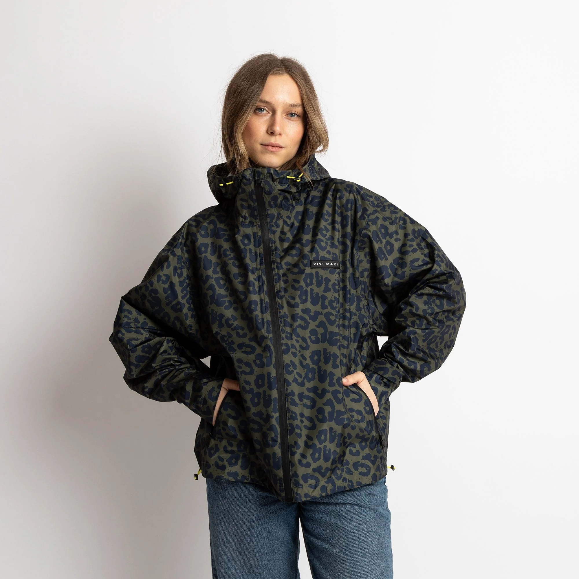 Rain Jacket leo splashes navy/olive - Image 15