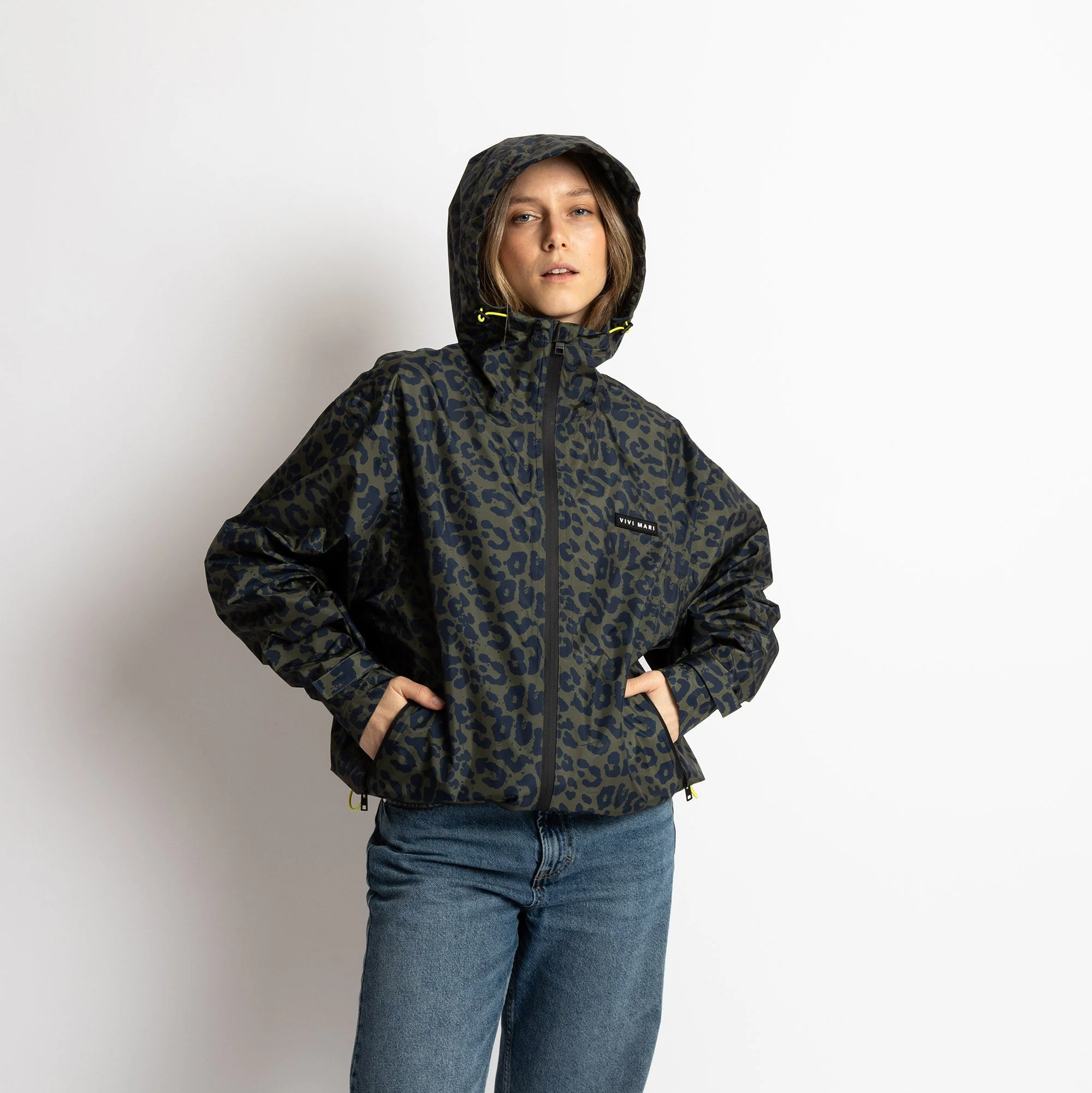 Rain Jacket leo splashes navy/olive - Image 3