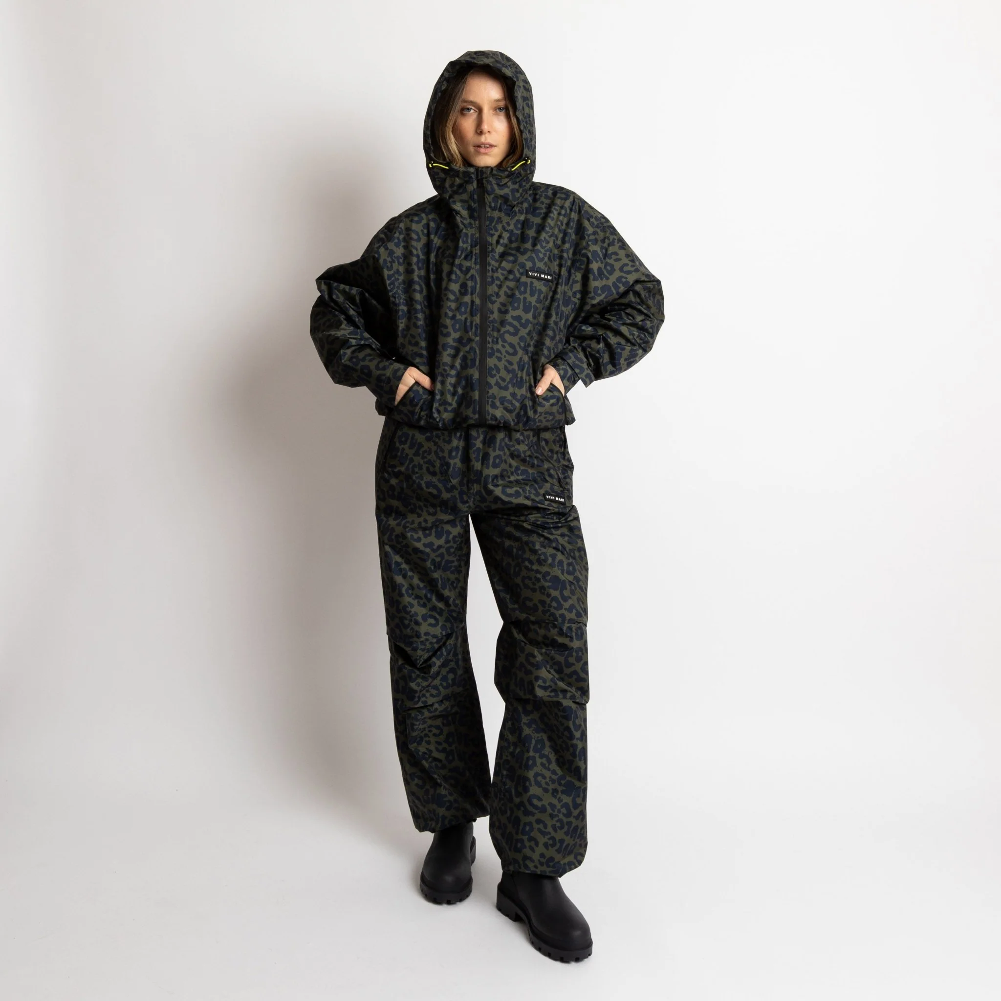 Rain Jacket leo splashes navy/olive - Image 5