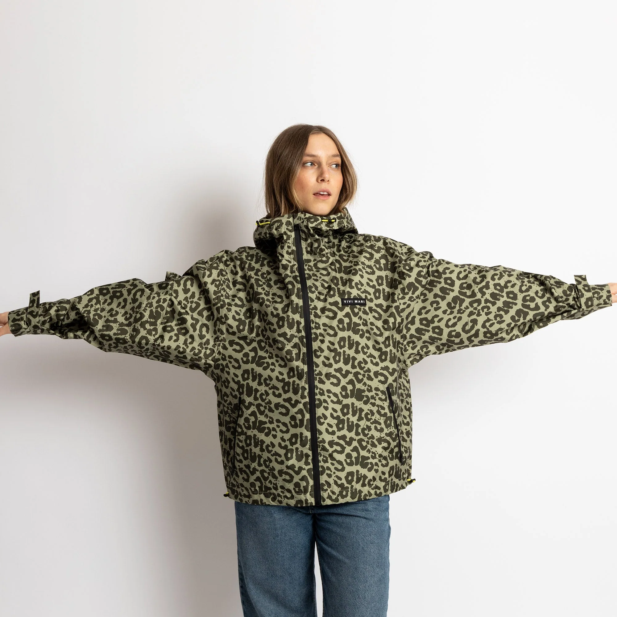 Rain Jacket leo splashes olive/pale olive - Image 11