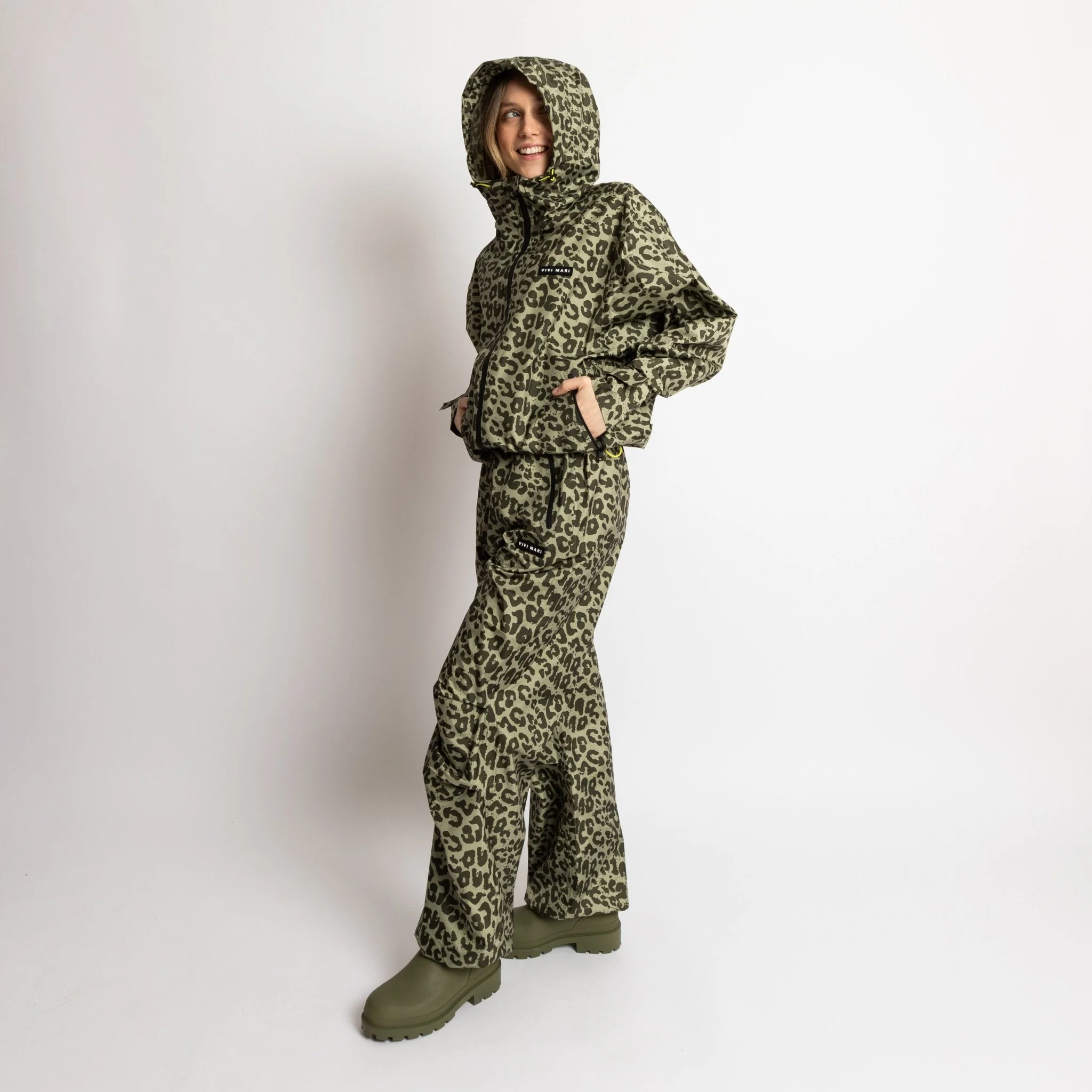 Rain Jacket leo splashes olive/pale olive - Image 13