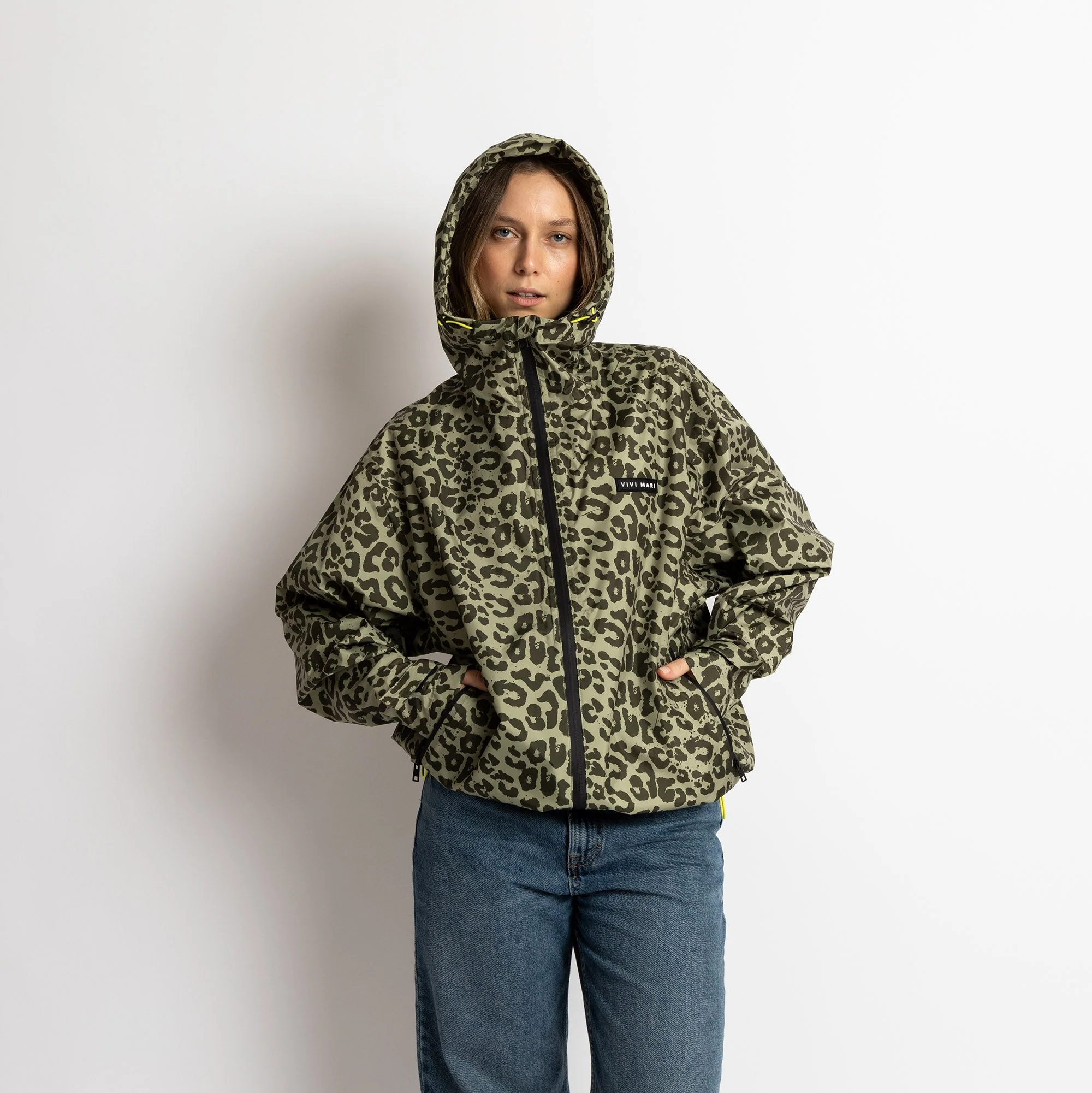 Rain Jacket leo splashes olive/pale olive - Image 3