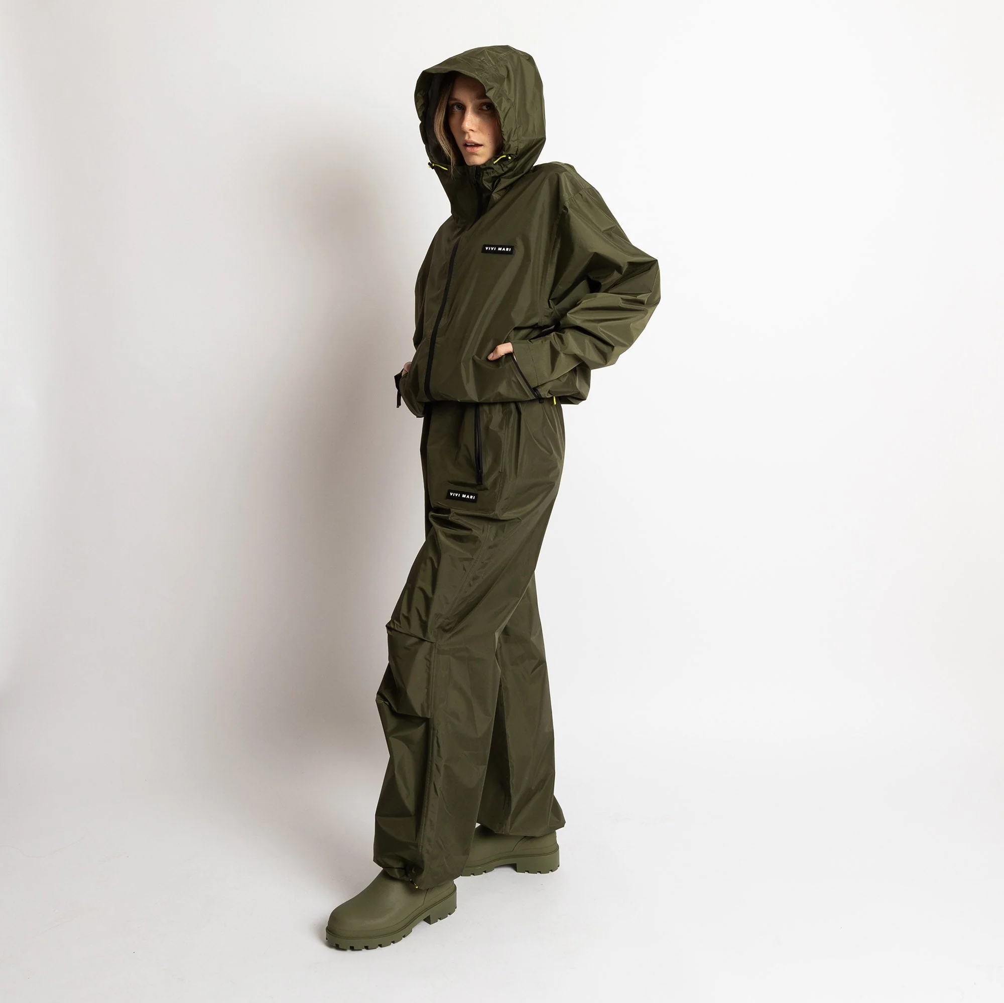 Rain Jacket solid olive - Image 11