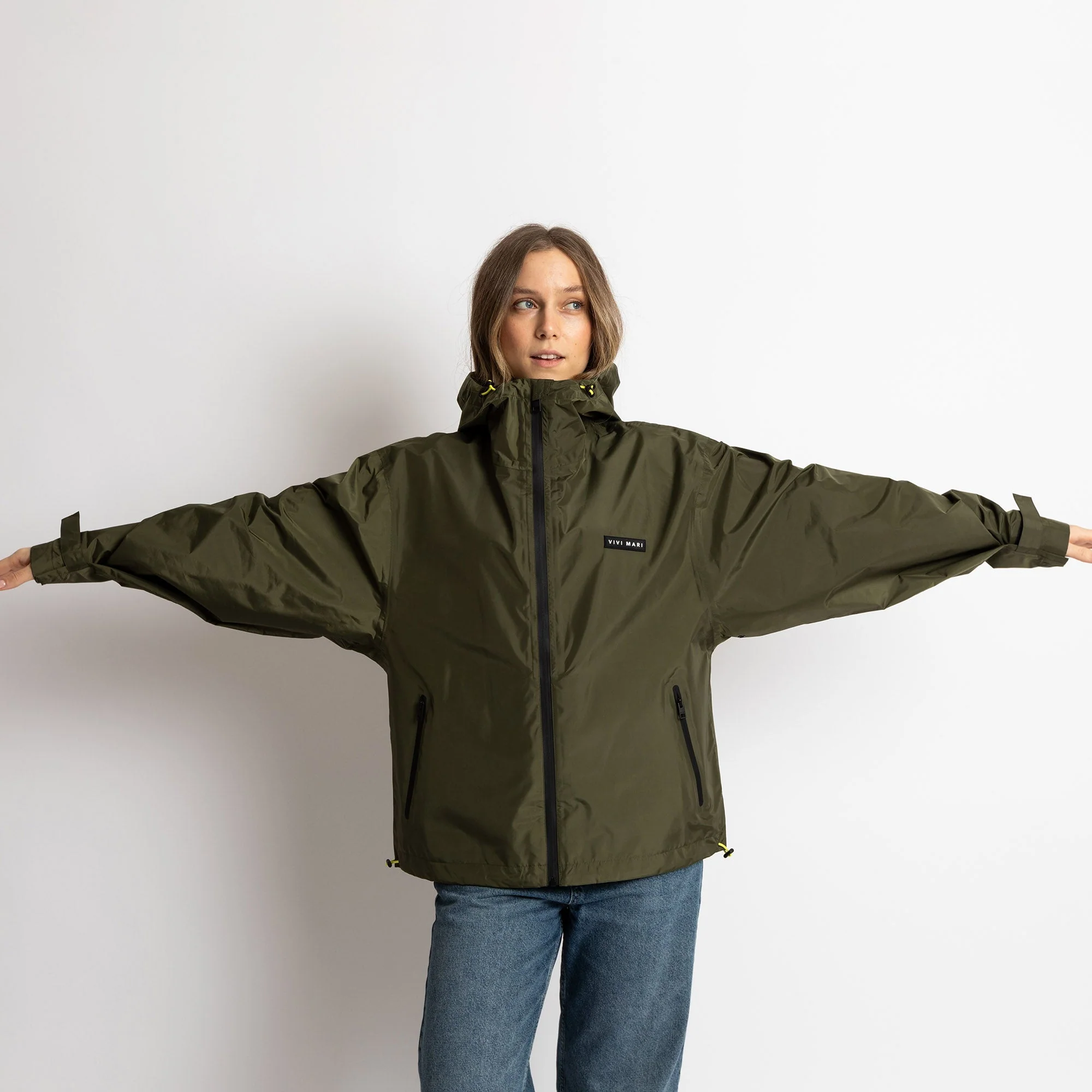 Rain Jacket solid olive - Image 12