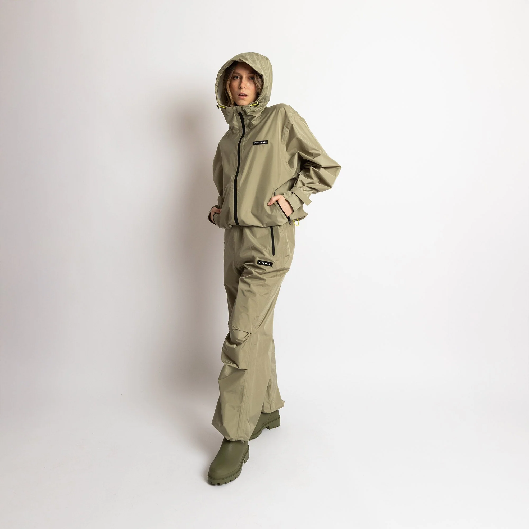 Rain Jacket solid pale olive - Image 13
