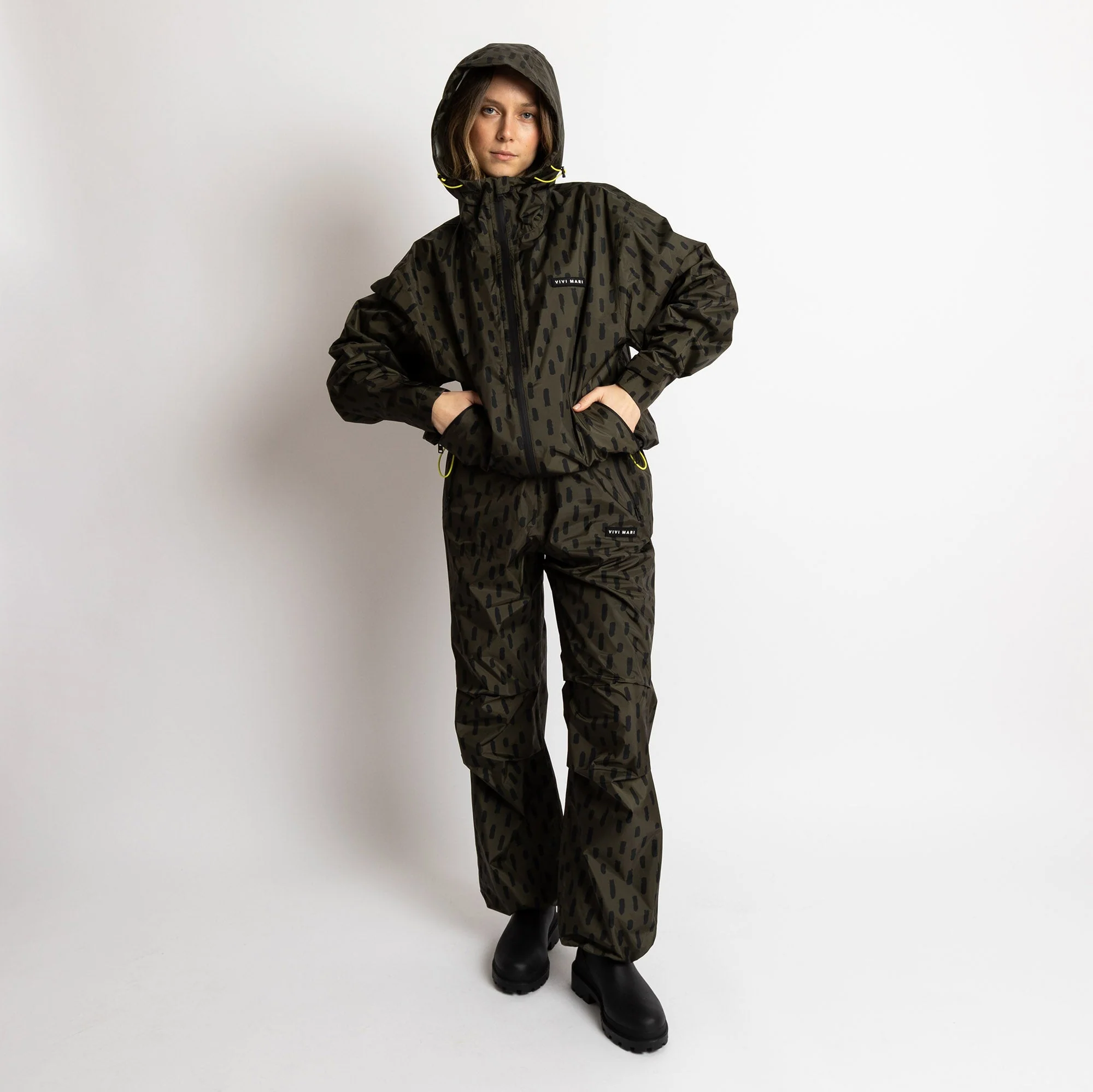 Rain Pants drops olive/black - Image 7