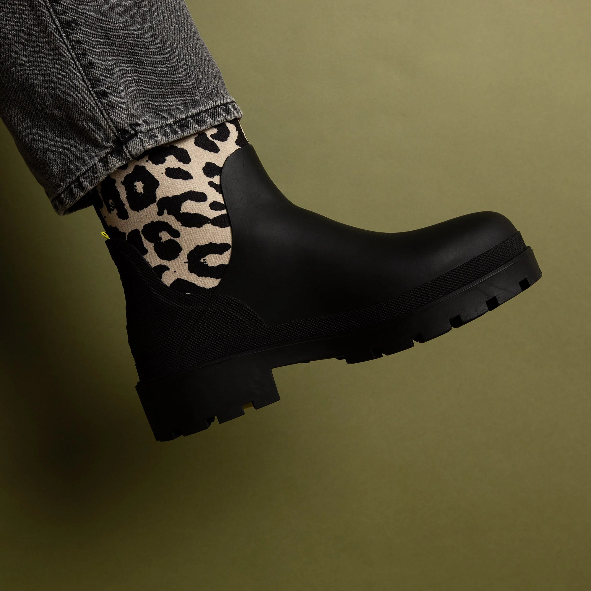 Rainboots short black/leo black-sand - Image 10