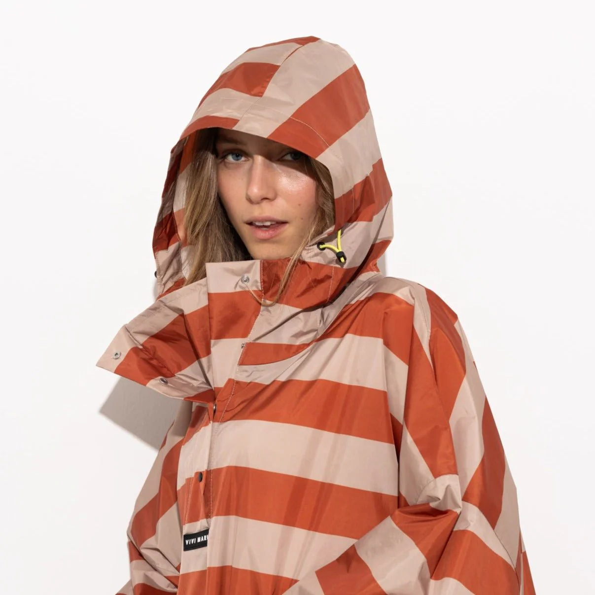 Raincoat bold stripes - cinnamon/latte - Image 10