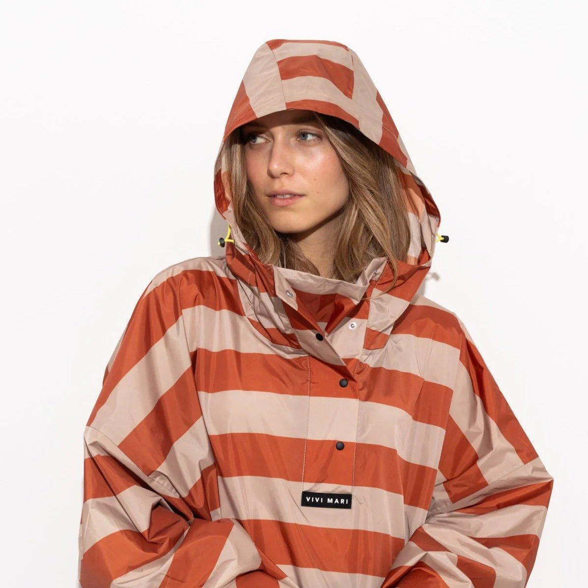 Raincoat bold stripes - cinnamon/latte - Image 3