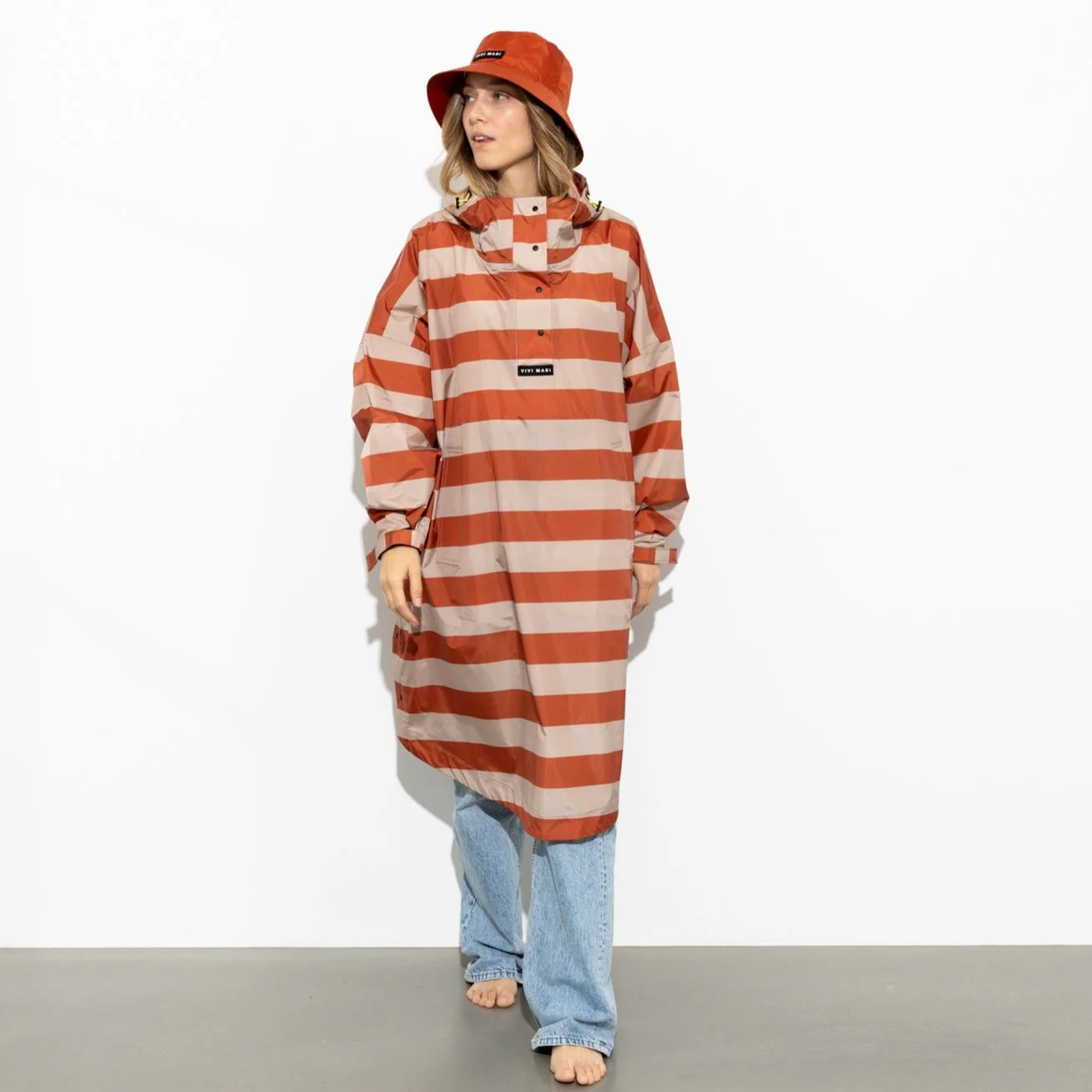 Raincoat bold stripes - cinnamon/latte - Image 4