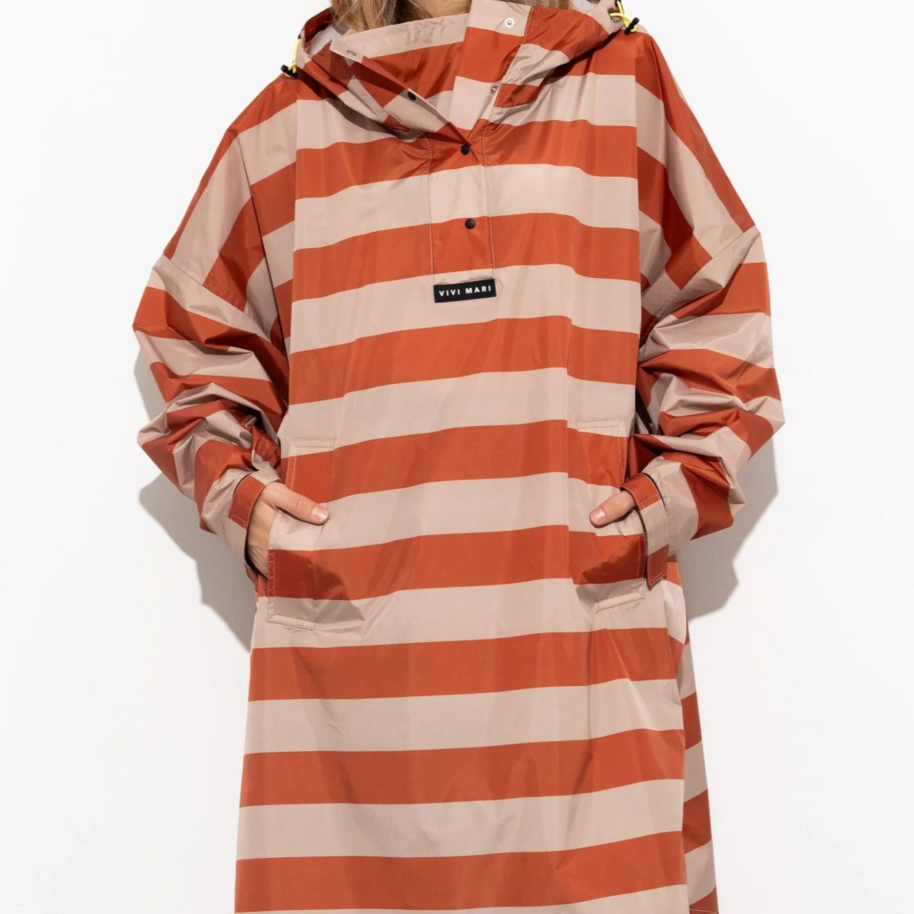 Raincoat bold stripes - cinnamon/latte - Image 8