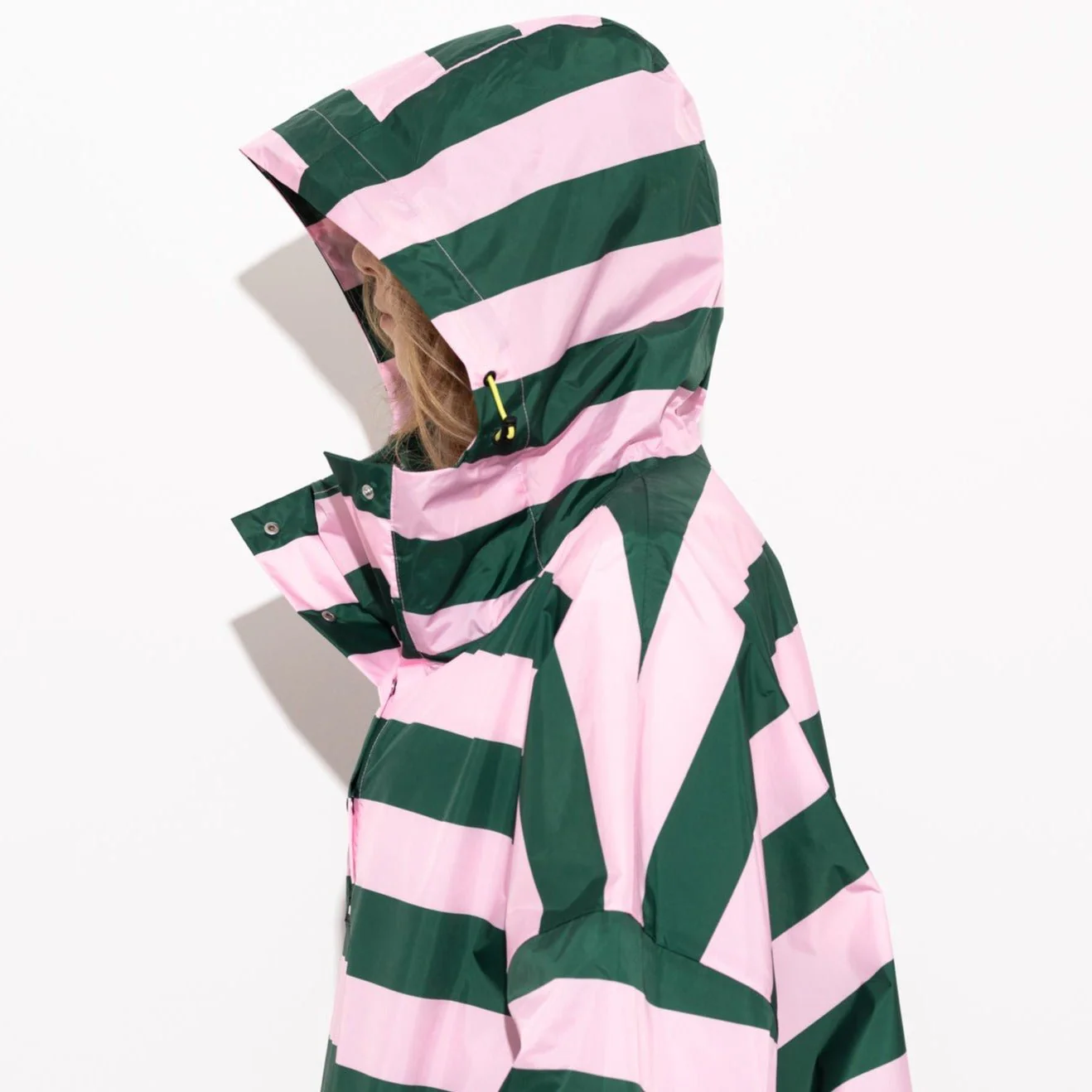 Raincoat bold stripes - green/rosé - Image 12