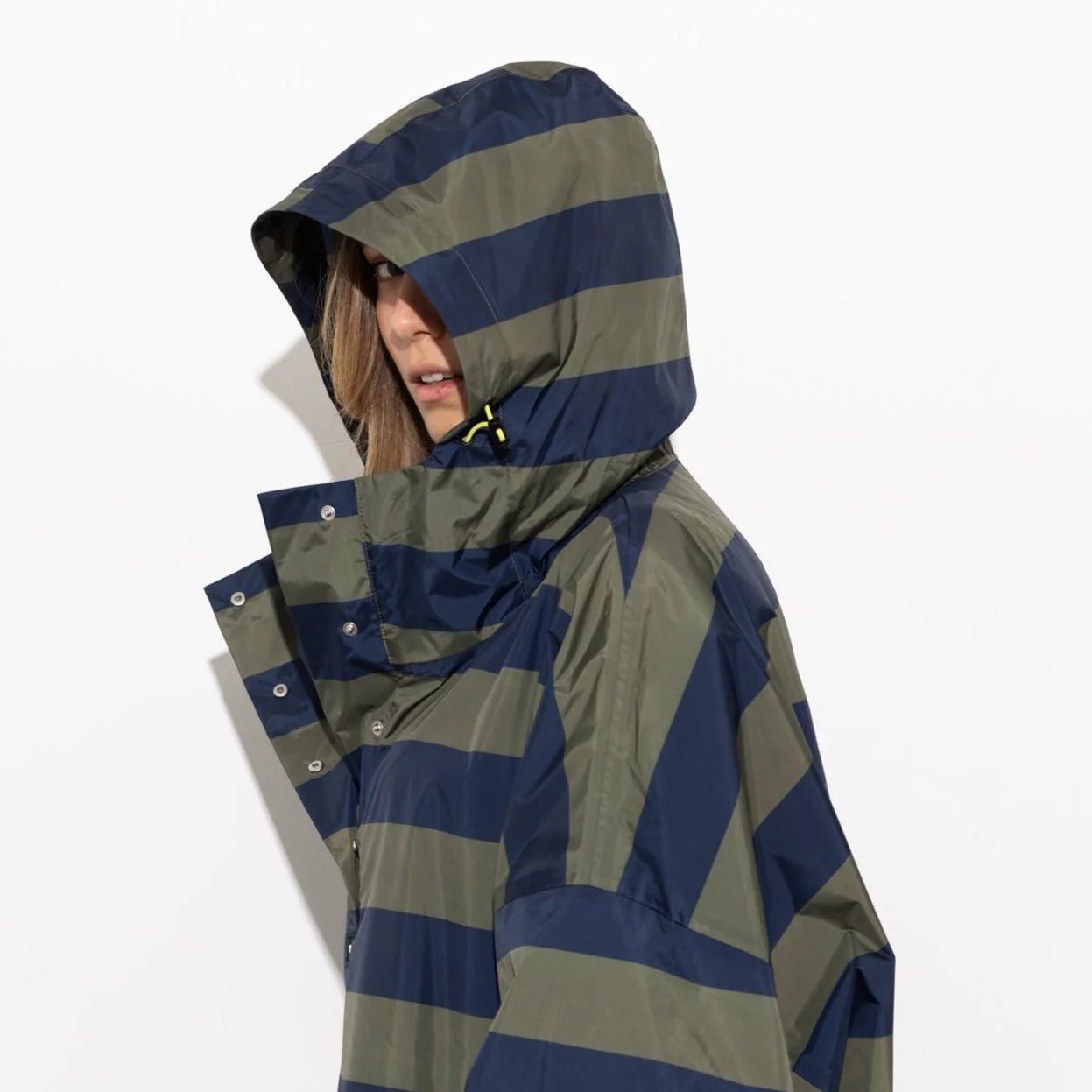 Raincoat bold stripes - navy/olive - Image 16
