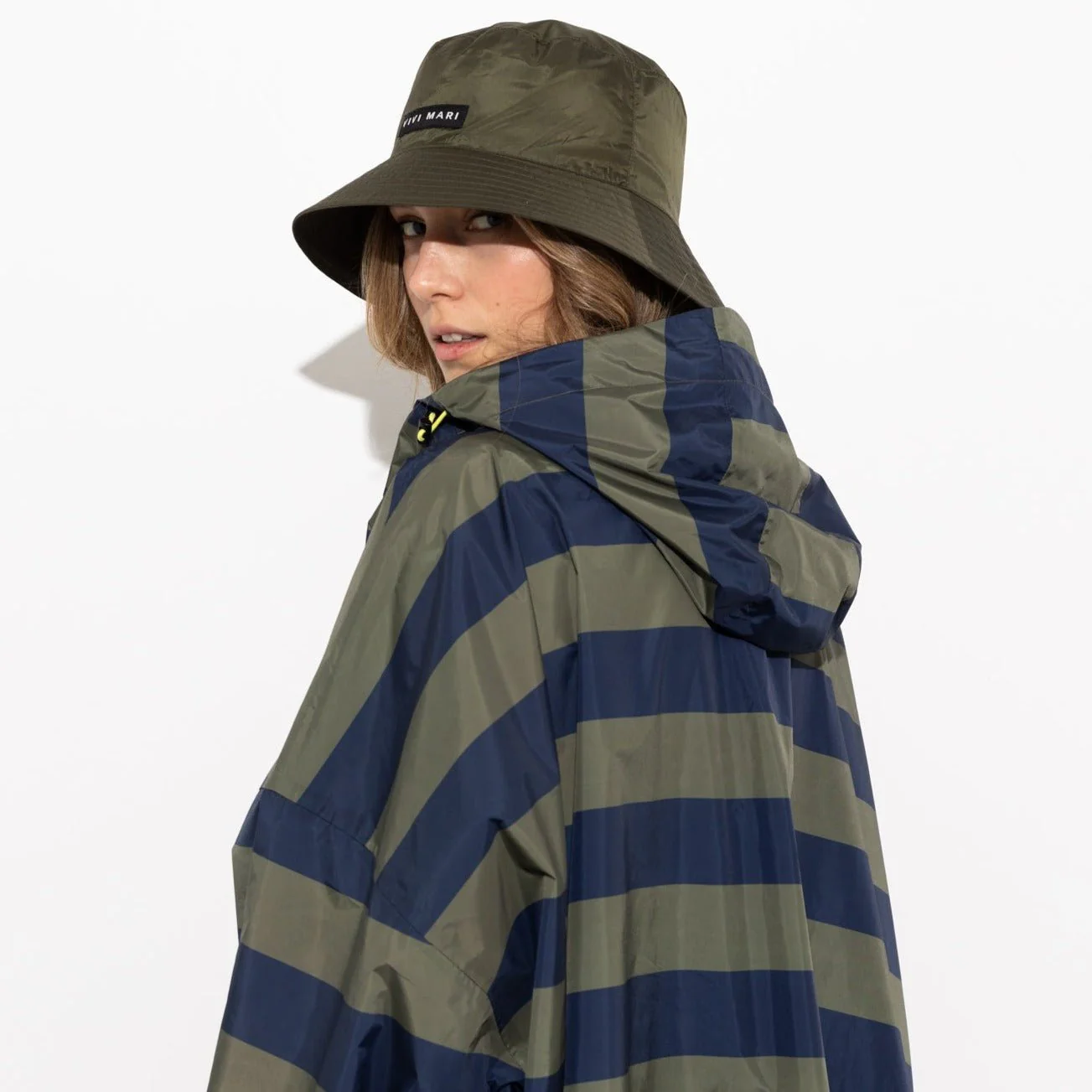 Raincoat bold stripes - navy/olive - Image 17