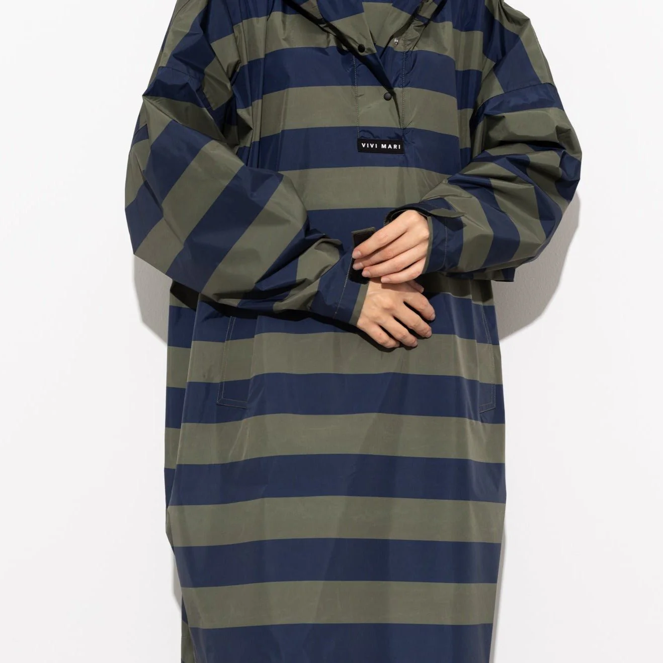 Raincoat bold stripes - navy/olive - Image 7