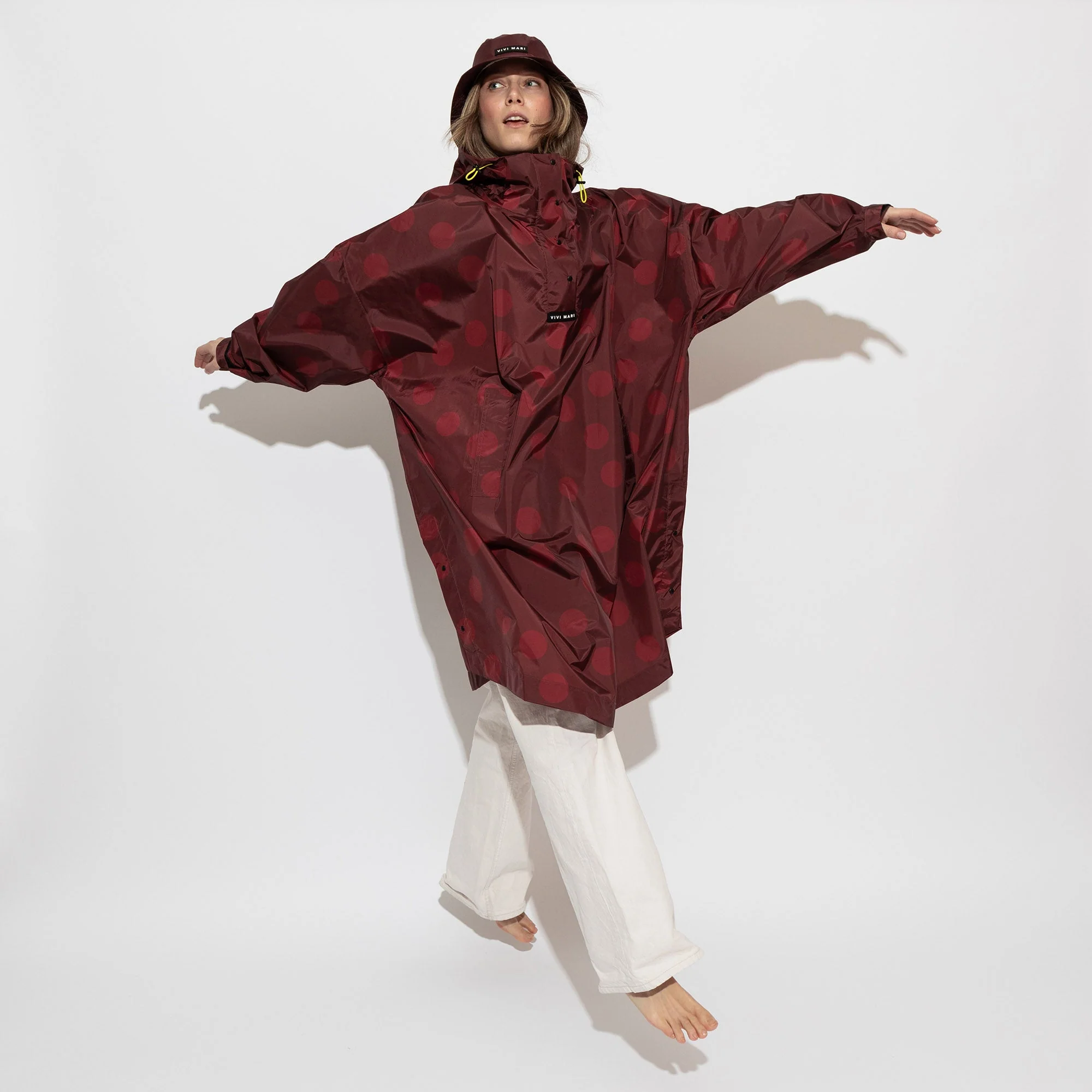 Raincoat dots wine red/red