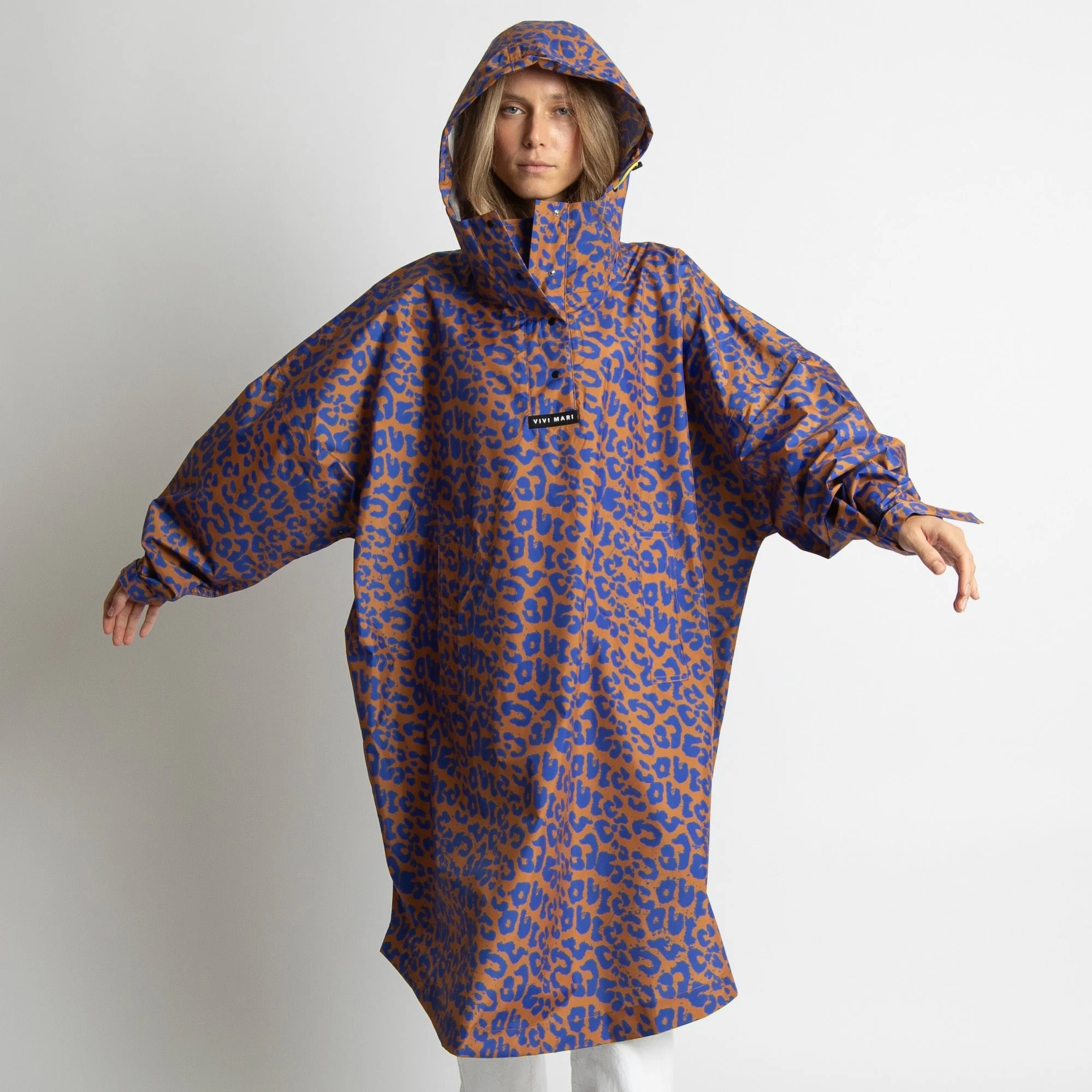 Raincoat leo splashes electric blue/caramel - Image 3