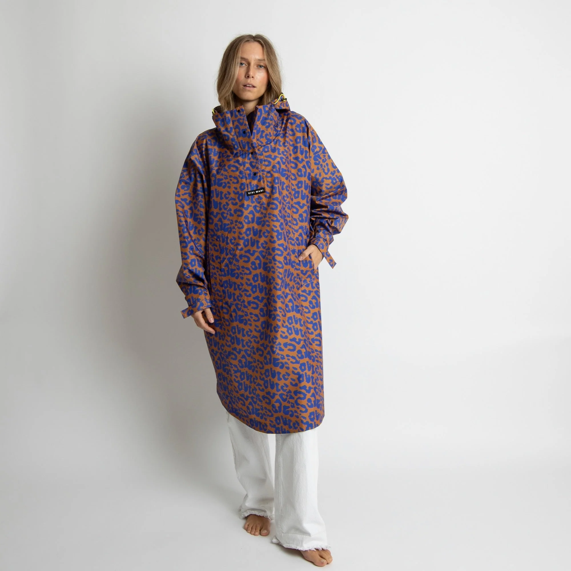 Raincoat leo splashes electric blue/caramel - Image 5