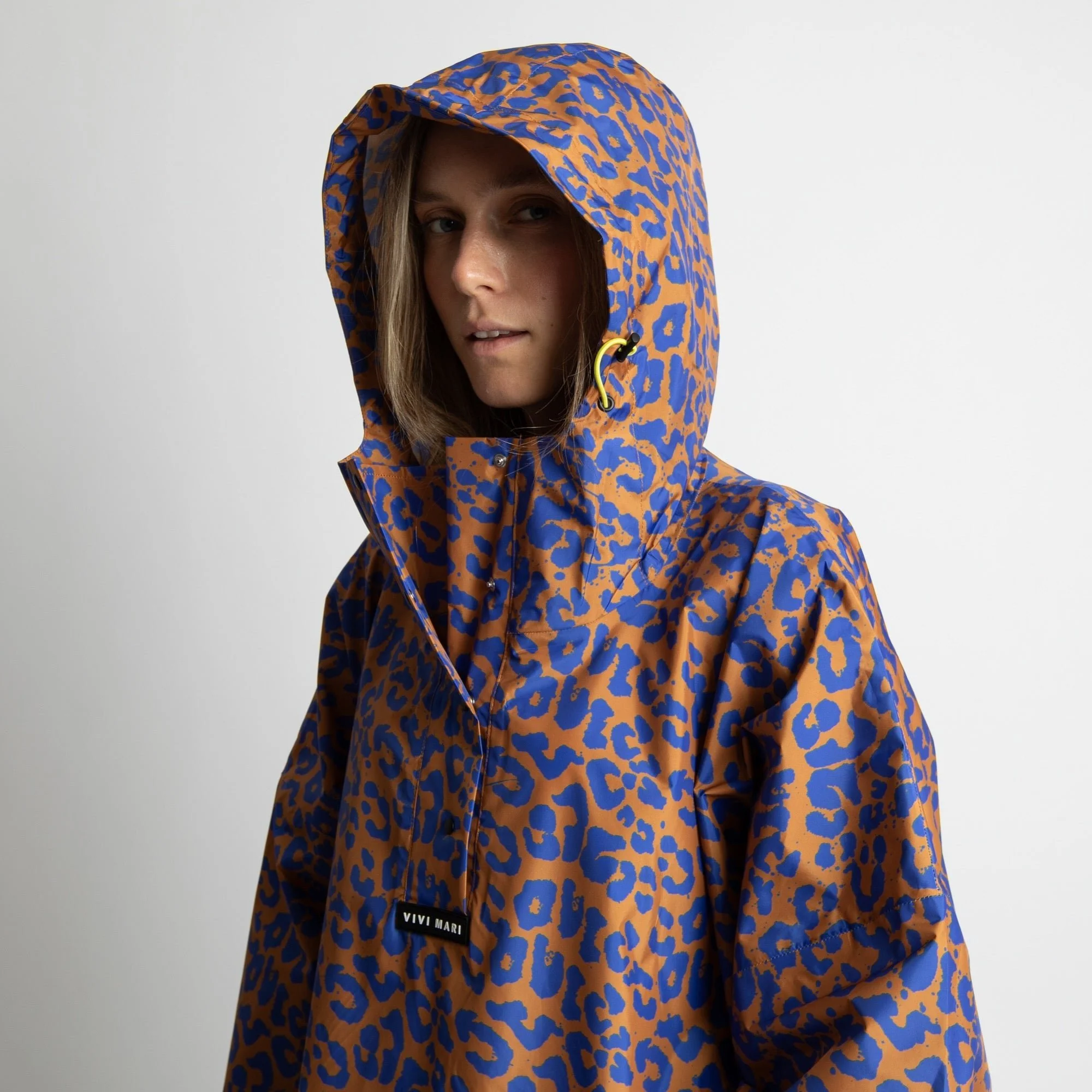 Raincoat leo splashes electric blue/caramel - Image 8