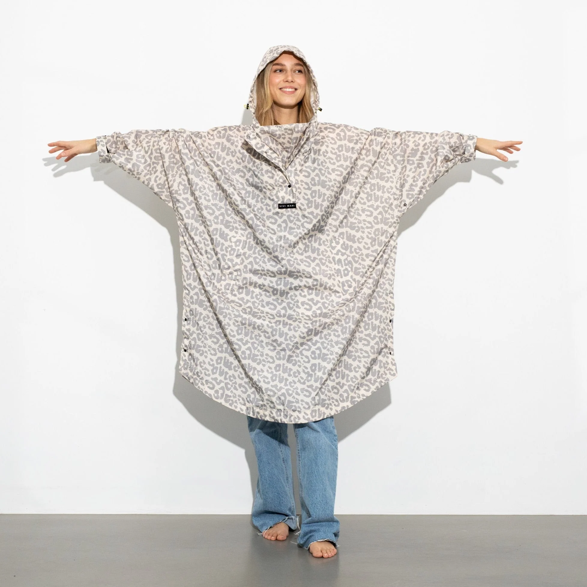 Raincoat leo splashes grey/sand - Image 10