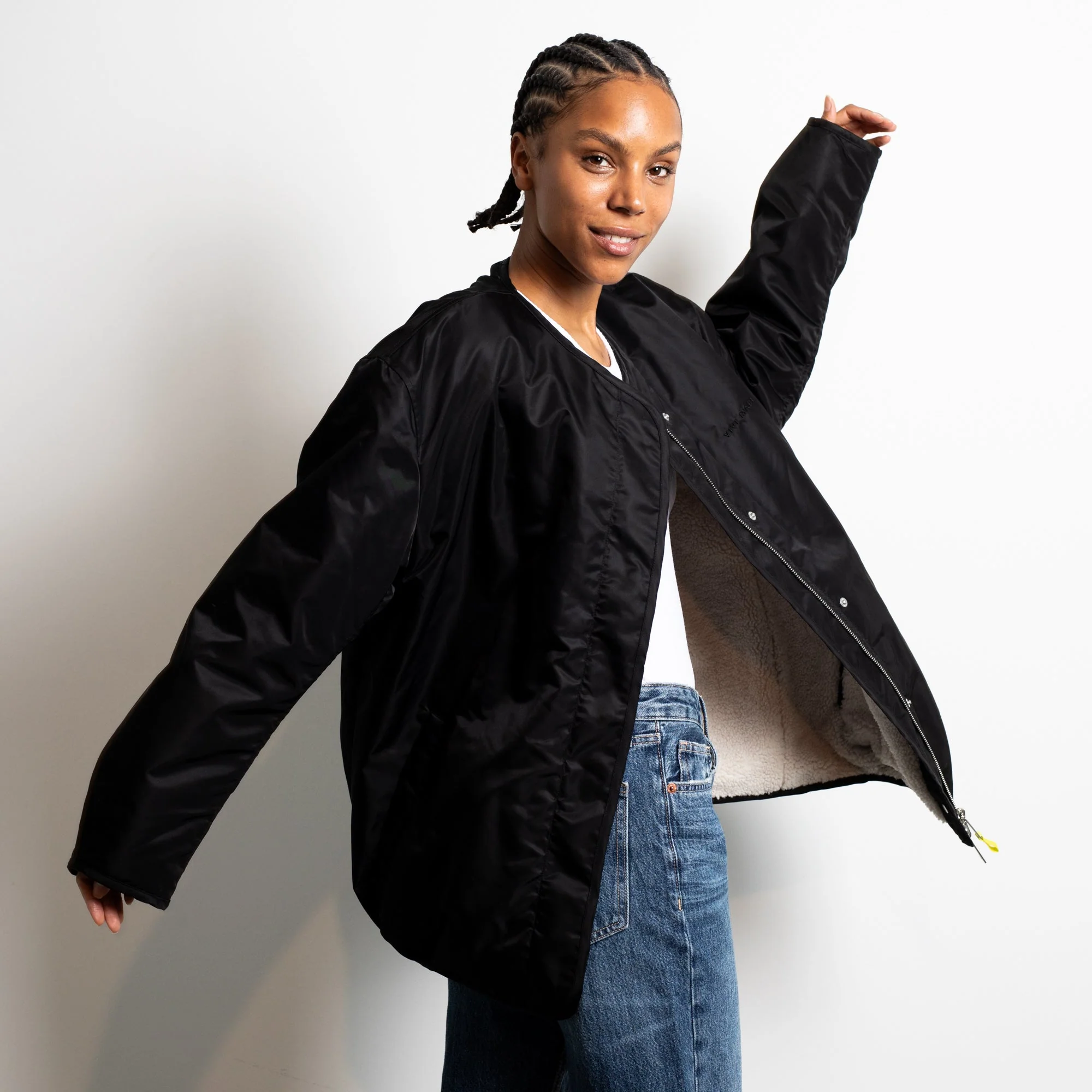 Reversible Bomber Jacket - black/sand - Image 8