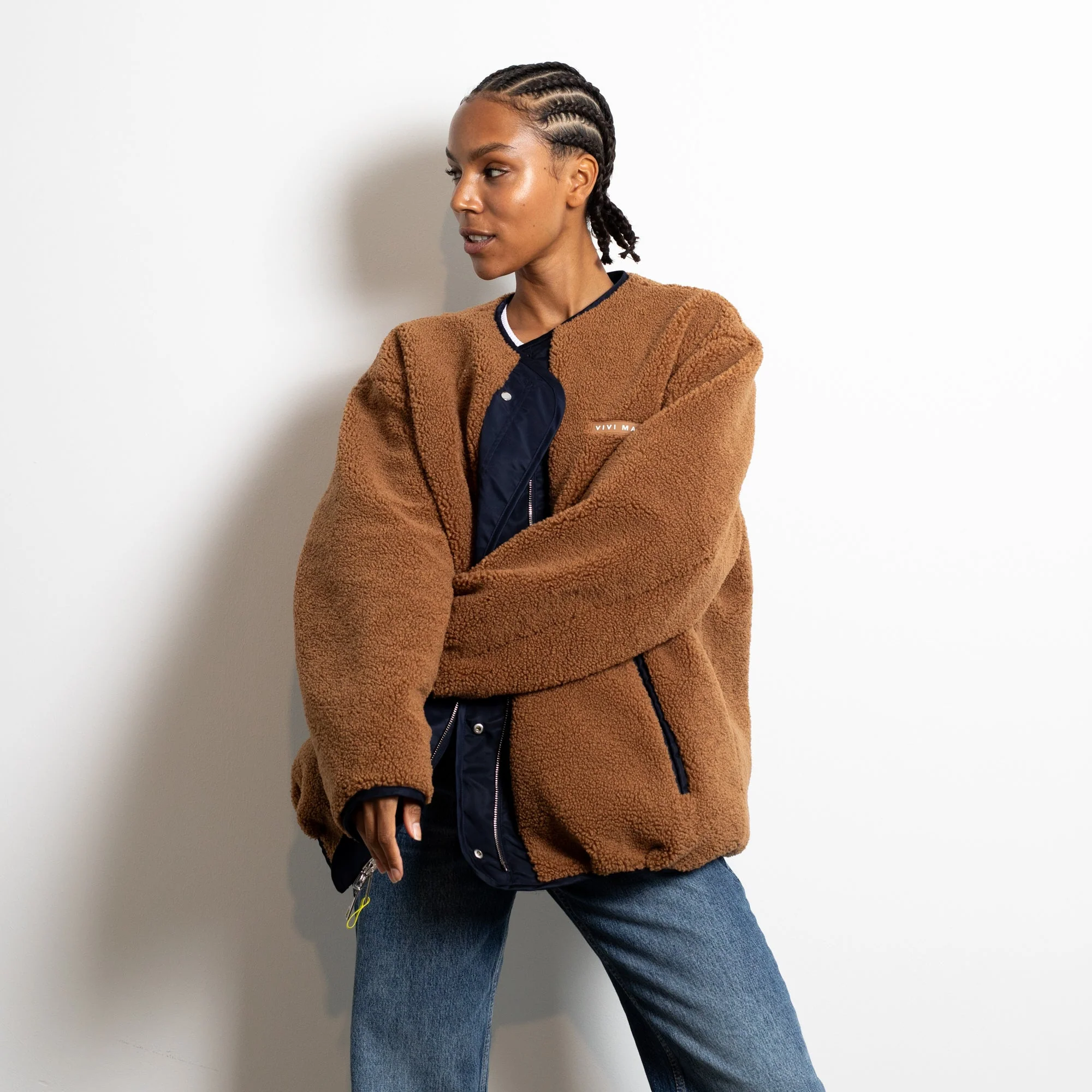 Reversible Bomber Jacket - navy/caramel - Image 10