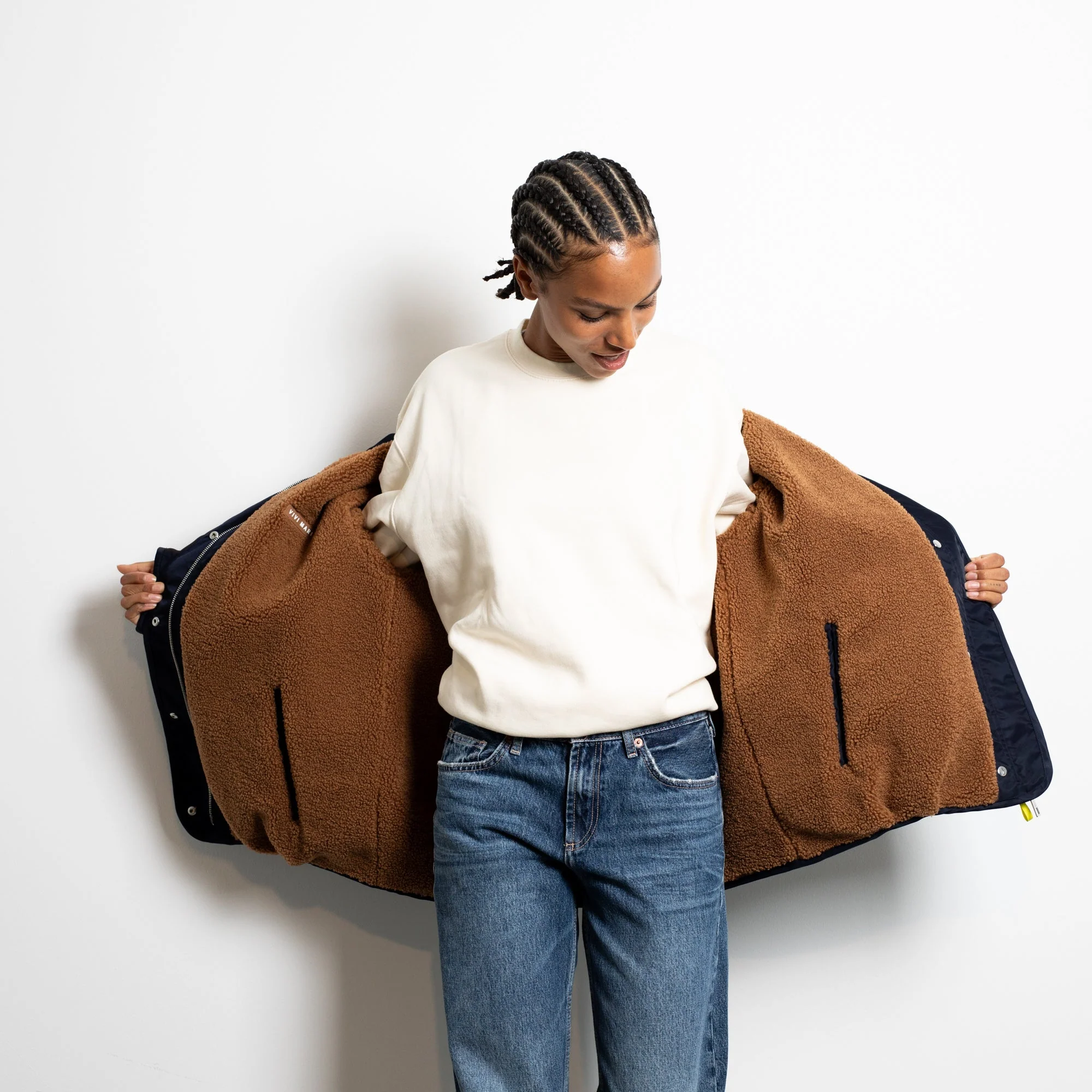 Reversible Bomber Jacket - navy/caramel - Image 13