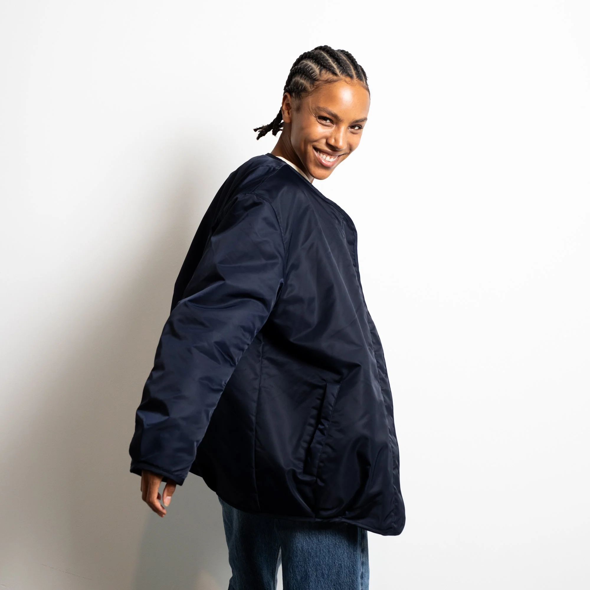Reversible Bomber Jacket - navy/caramel - Image 14