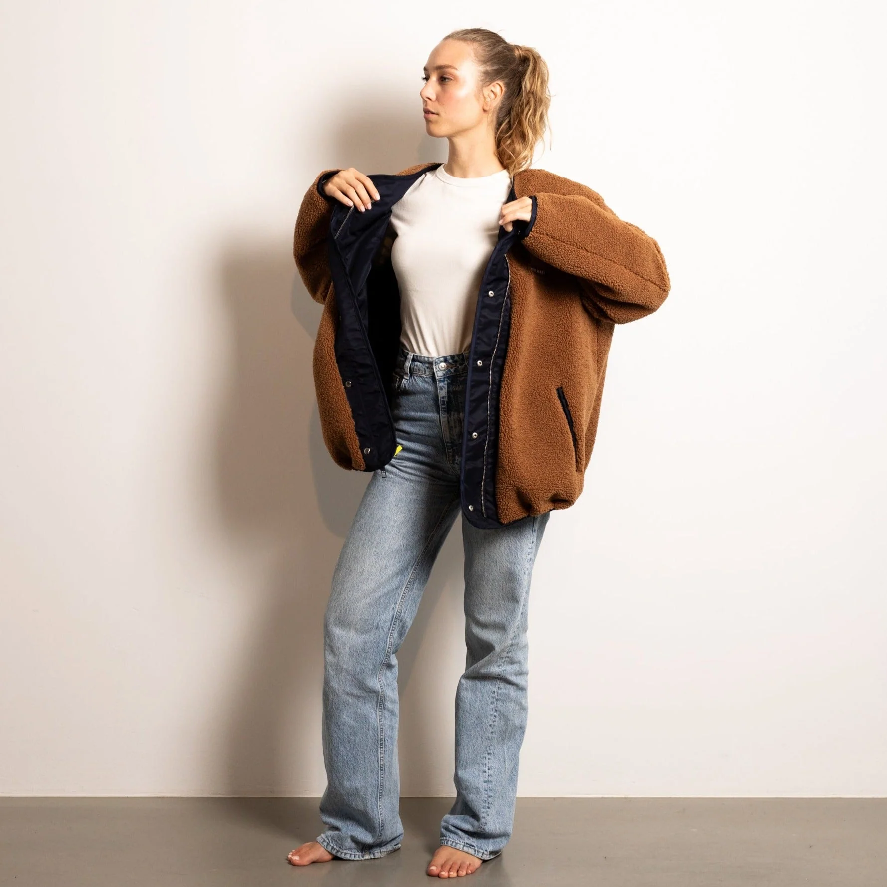 Reversible Bomber Jacket - navy/caramel - Image 16