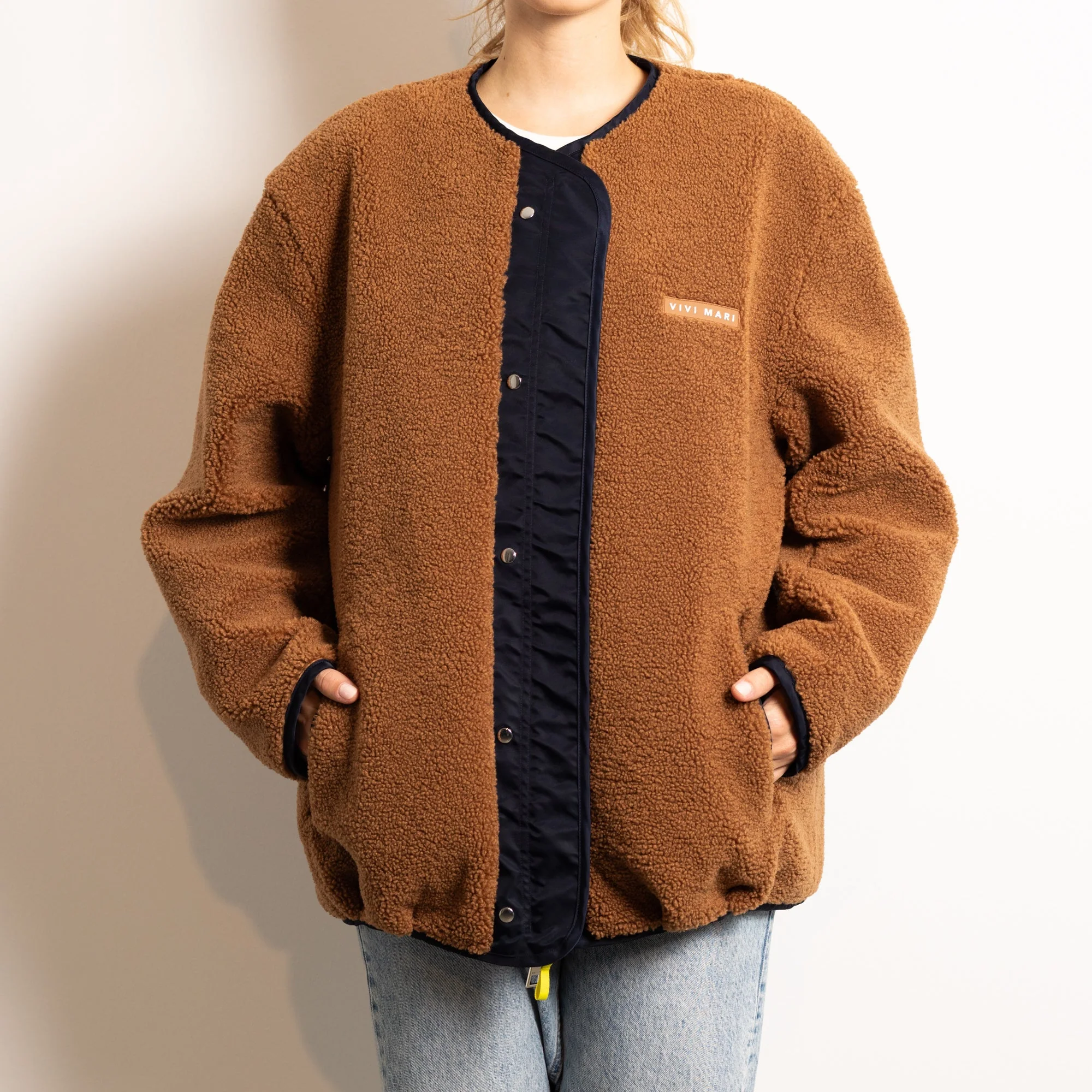 Reversible Bomber Jacket - navy/caramel - Image 17