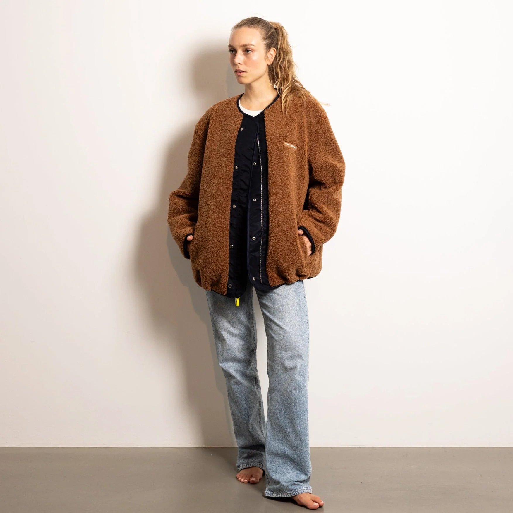 Reversible Bomber Jacket - navy/caramel - Image 4