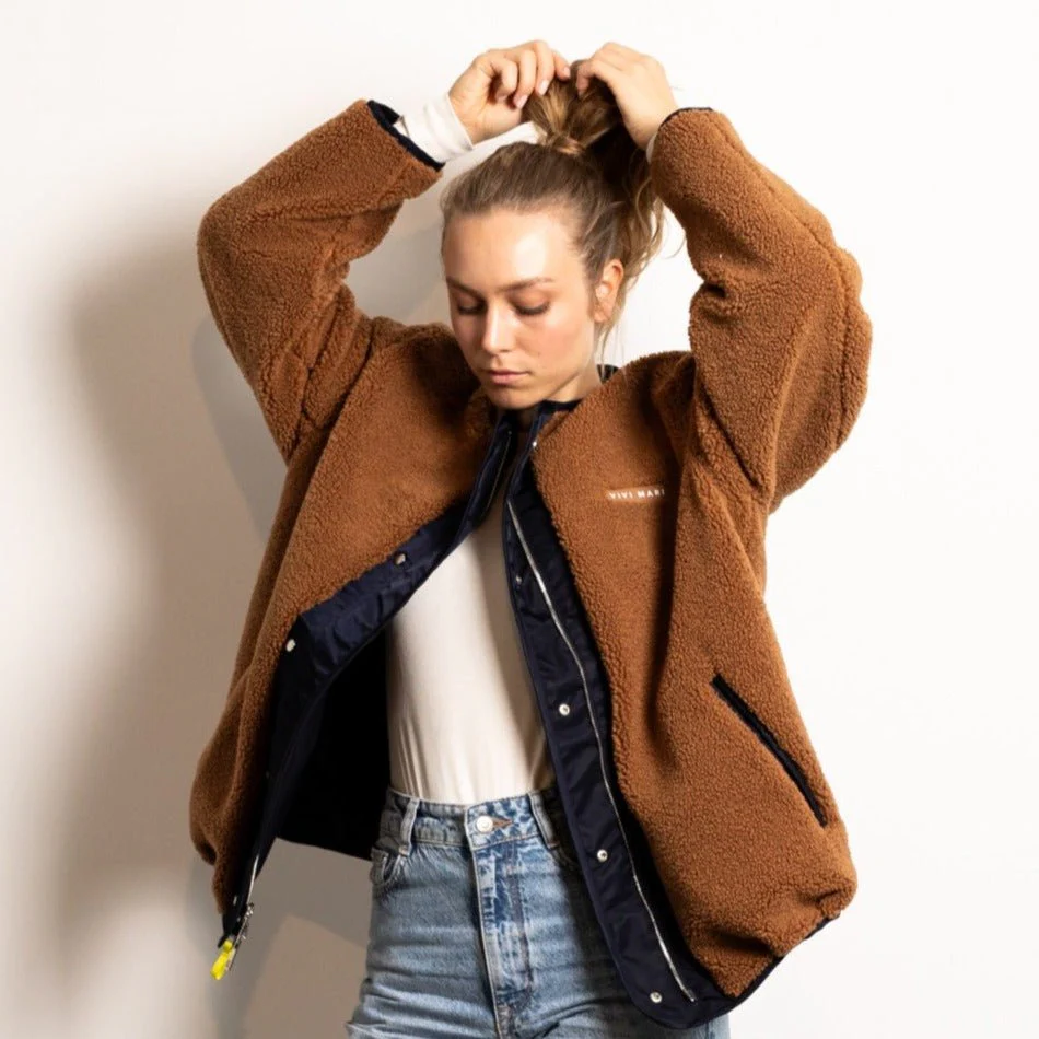 Reversible Bomber Jacket - navy/caramel - Image 8