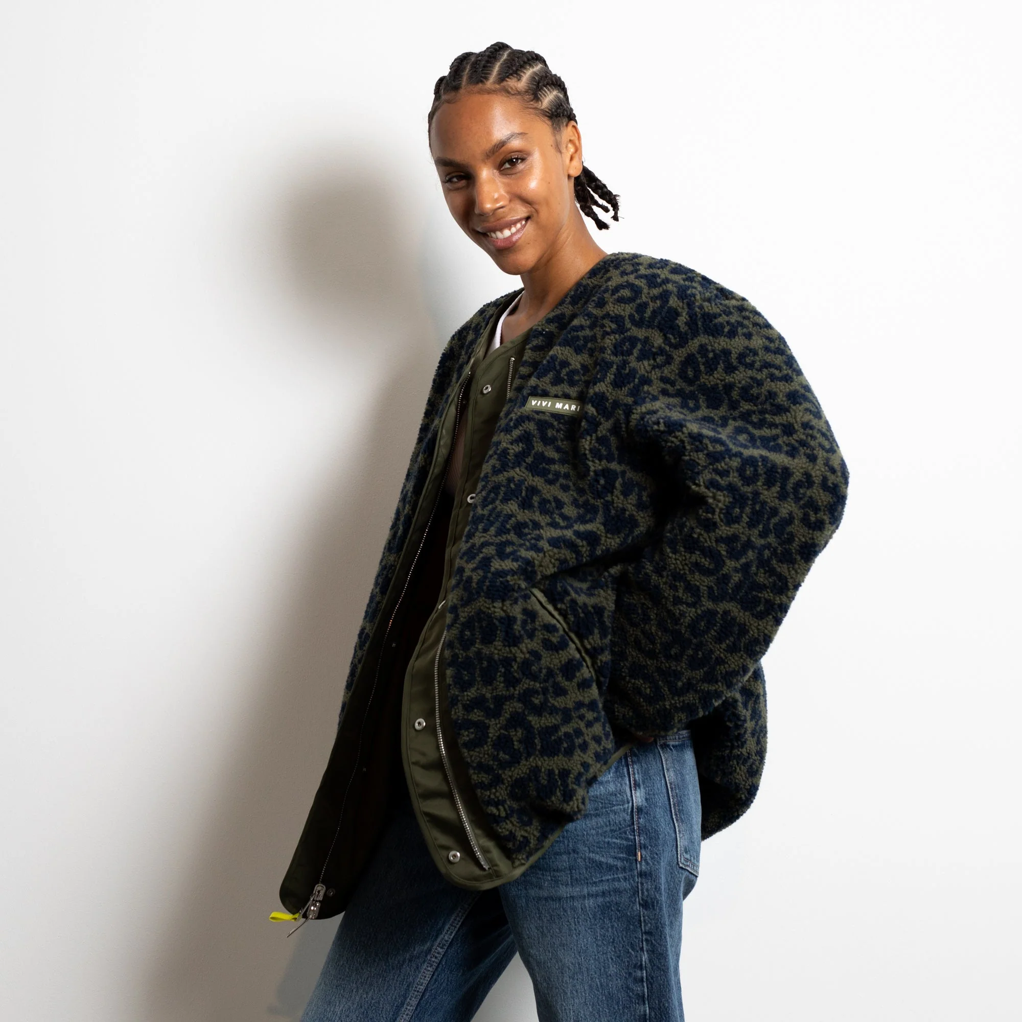 Reversible Bomber Jacket - olive/leo navy-olive - Image 11
