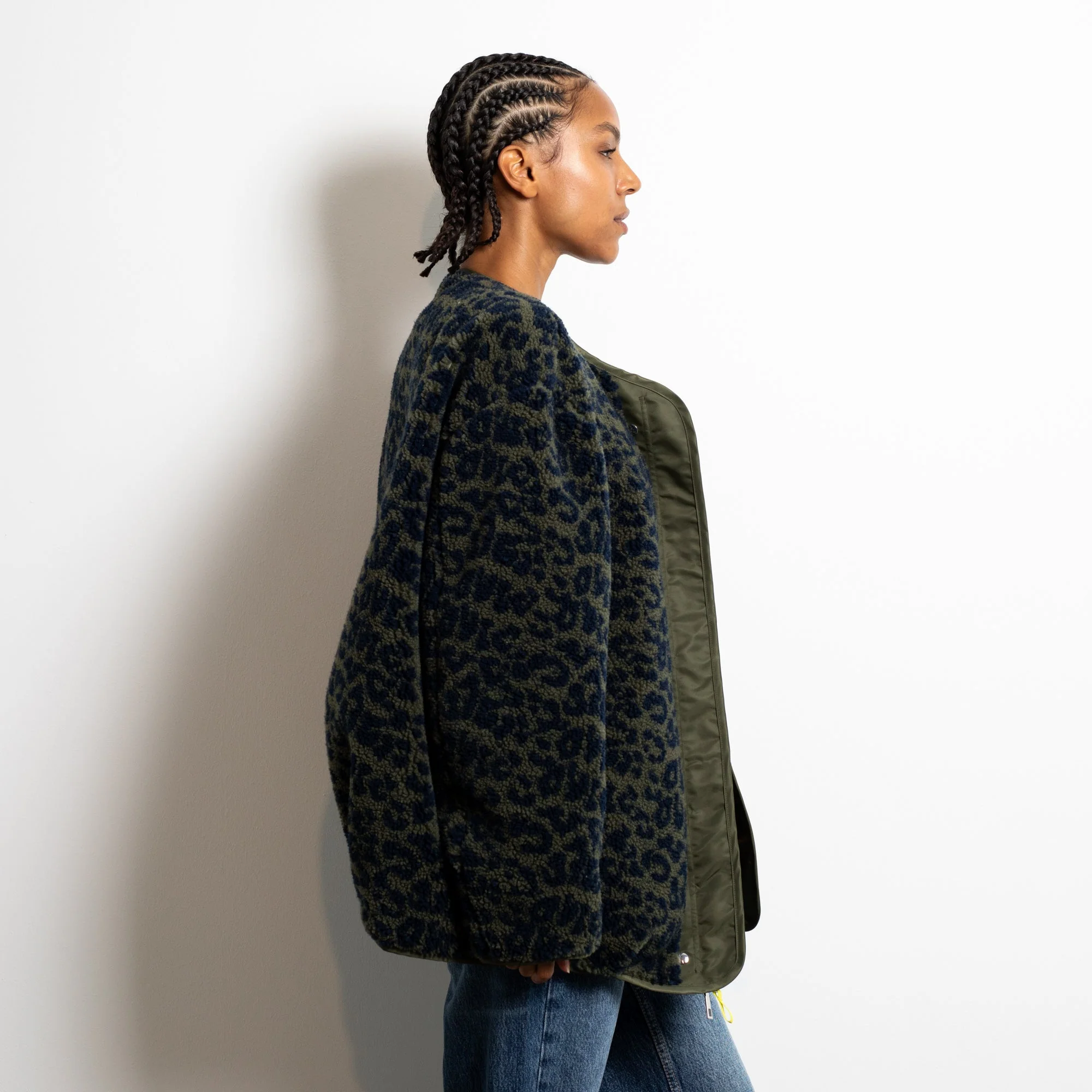 Reversible Bomber Jacket - olive/leo navy-olive - Image 12