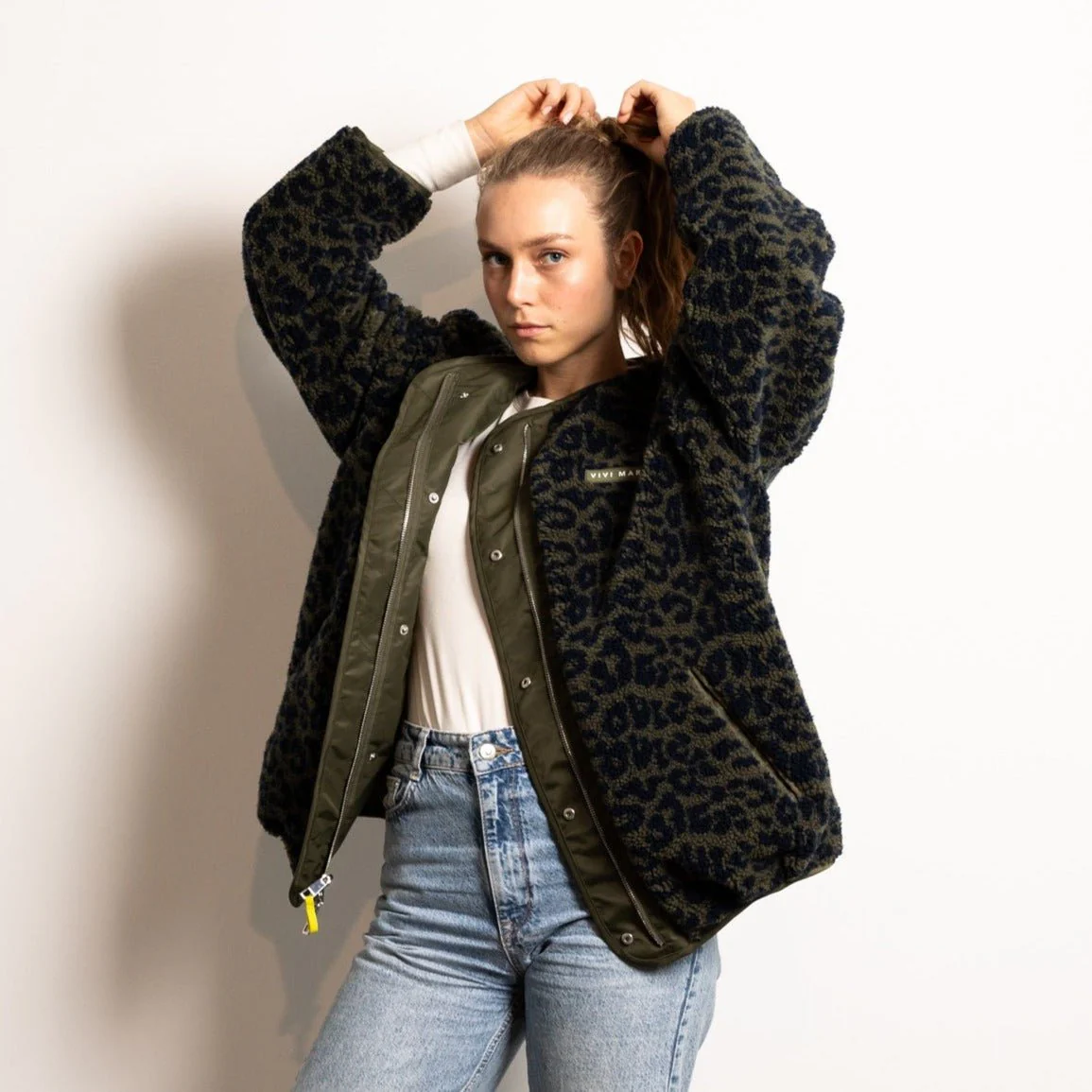 Reversible Bomber Jacket - olive/leo navy-olive - Image 3