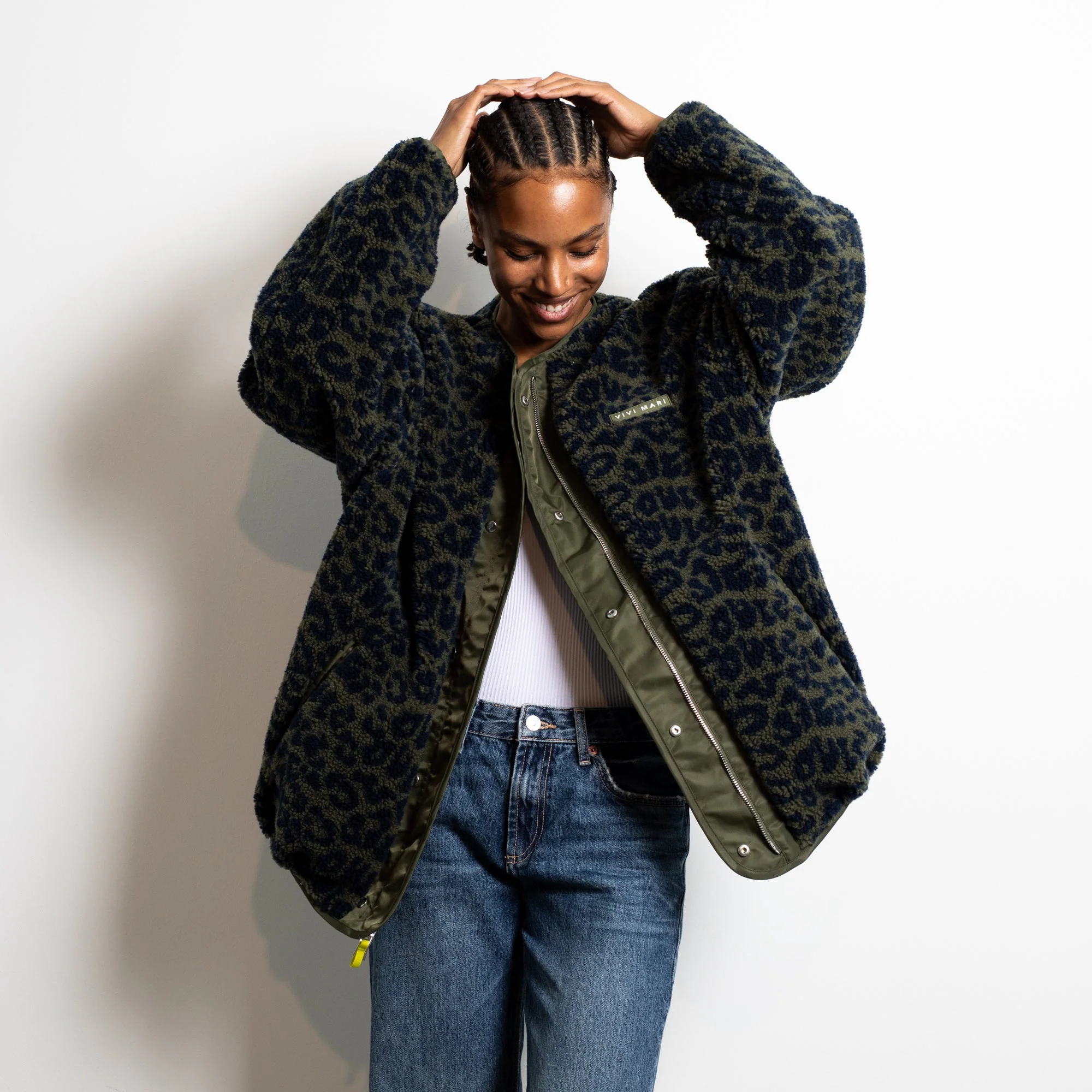 Reversible Bomber Jacket - olive/leo navy-olive - Image 4