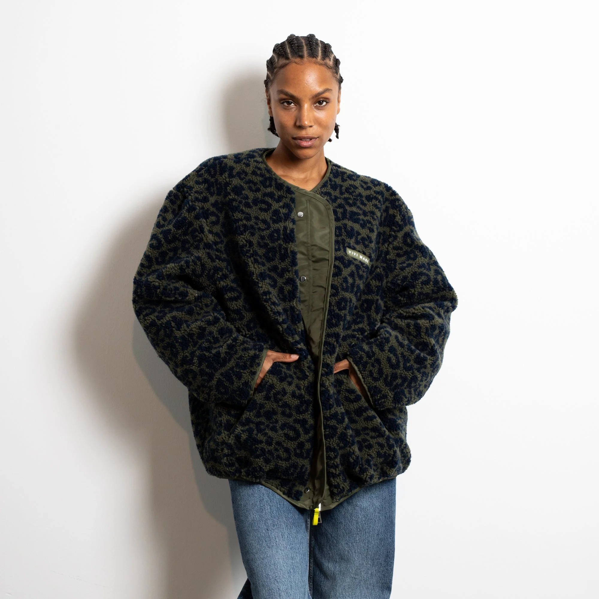 Reversible Bomber Jacket - olive/leo navy-olive - Image 5