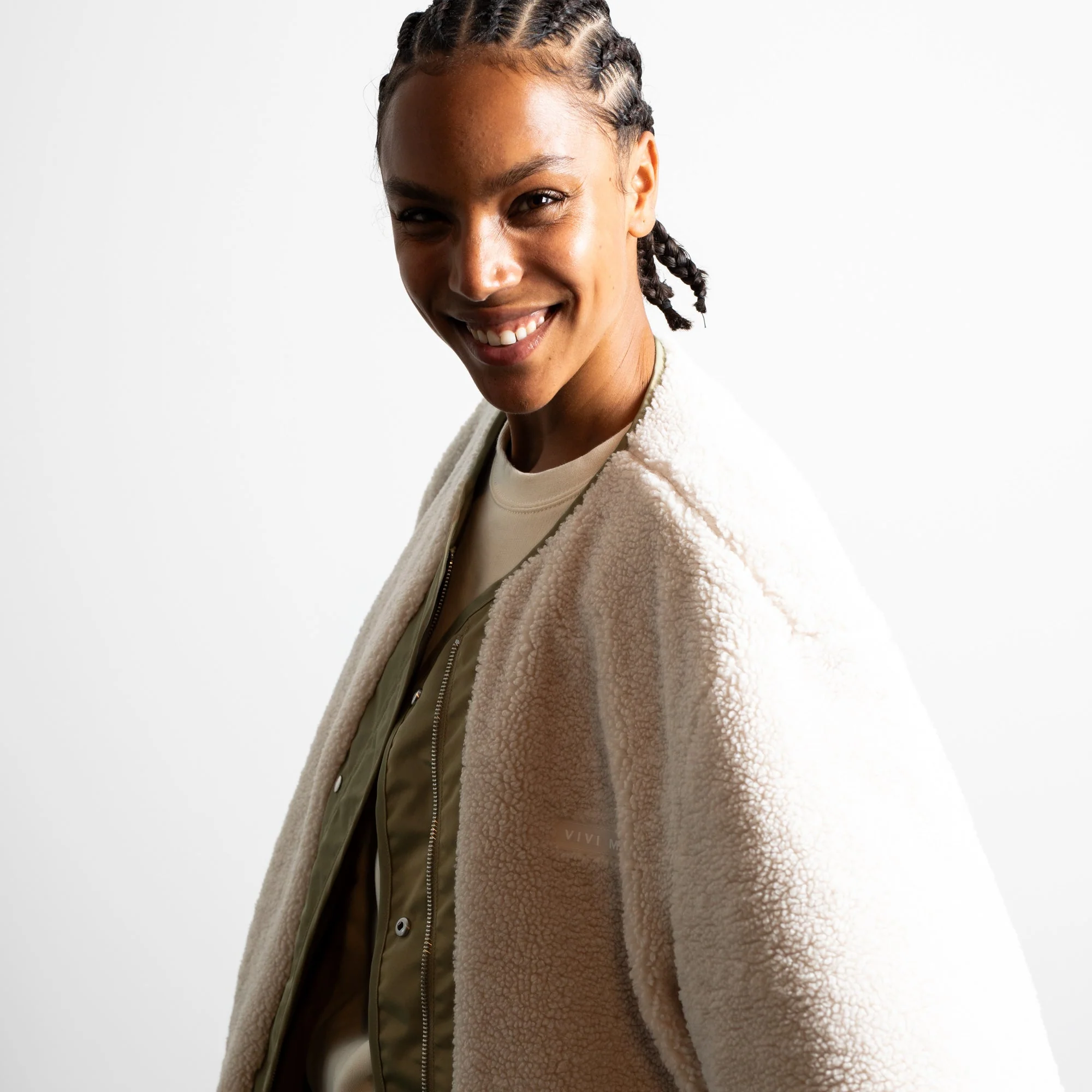 Reversible Bomber Jacket - pale olive/sand - Image 12