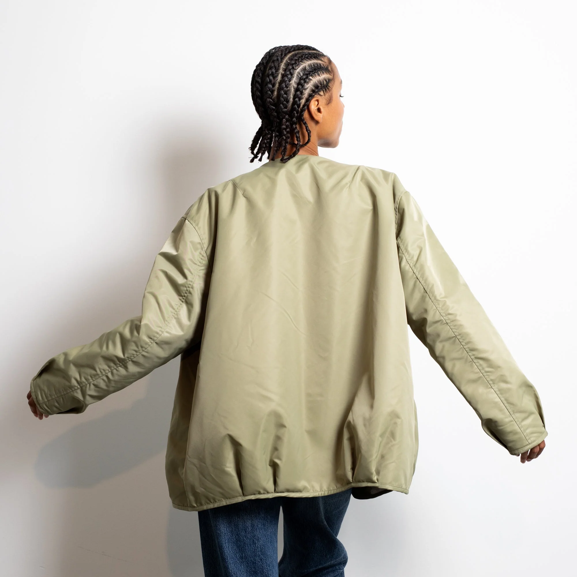 Reversible Bomber Jacket - pale olive/sand - Image 17