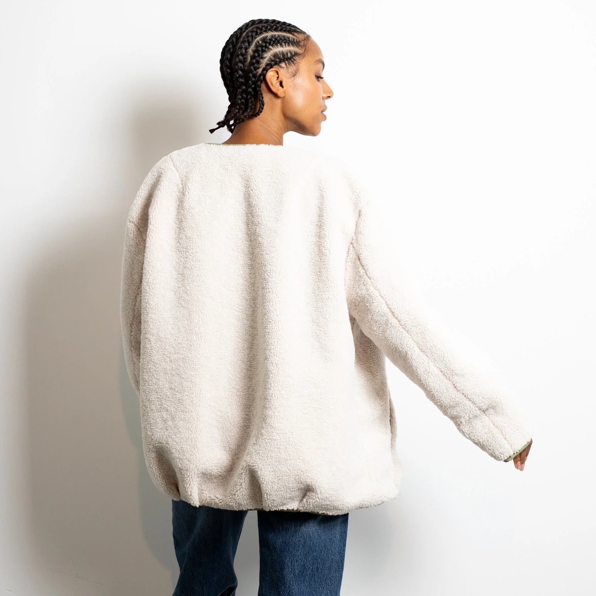 Reversible Bomber Jacket - pale olive/sand - Image 18