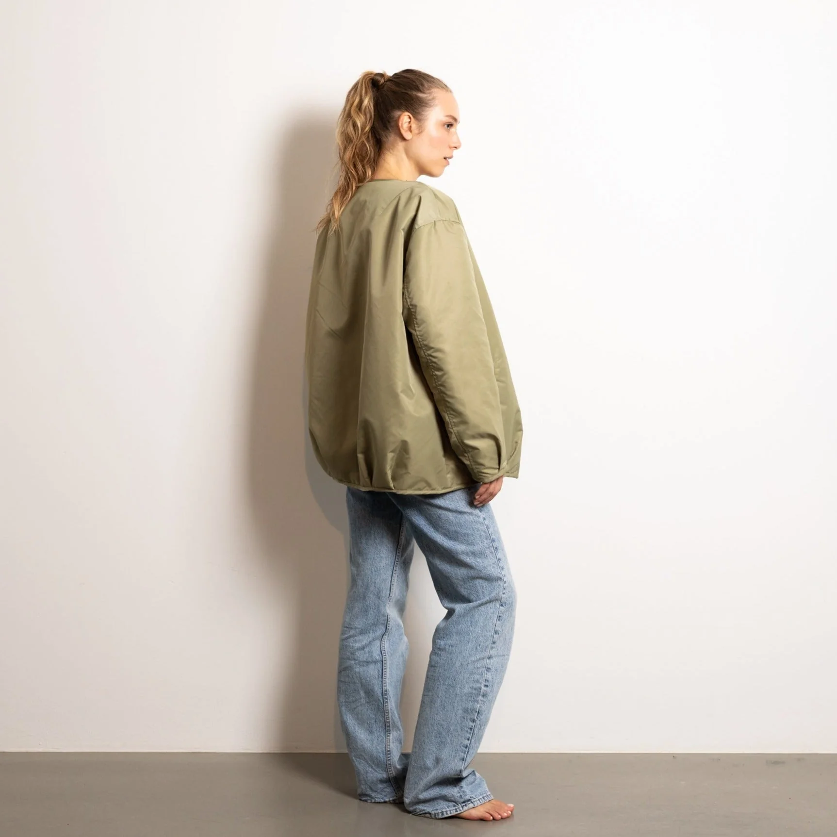 Reversible Bomber Jacket - pale olive/sand - Image 19