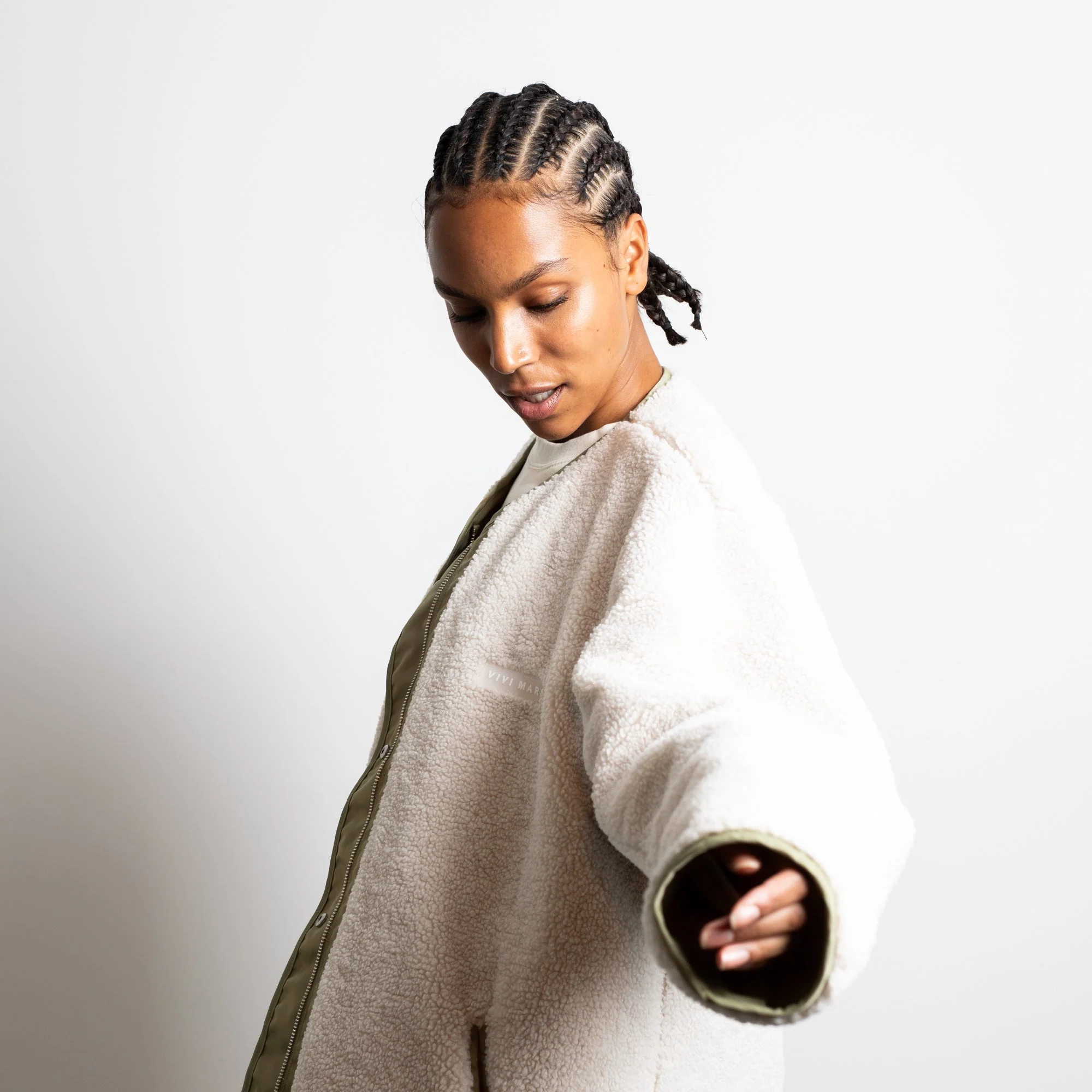 Reversible Bomber Jacket - pale olive/sand - Image 4