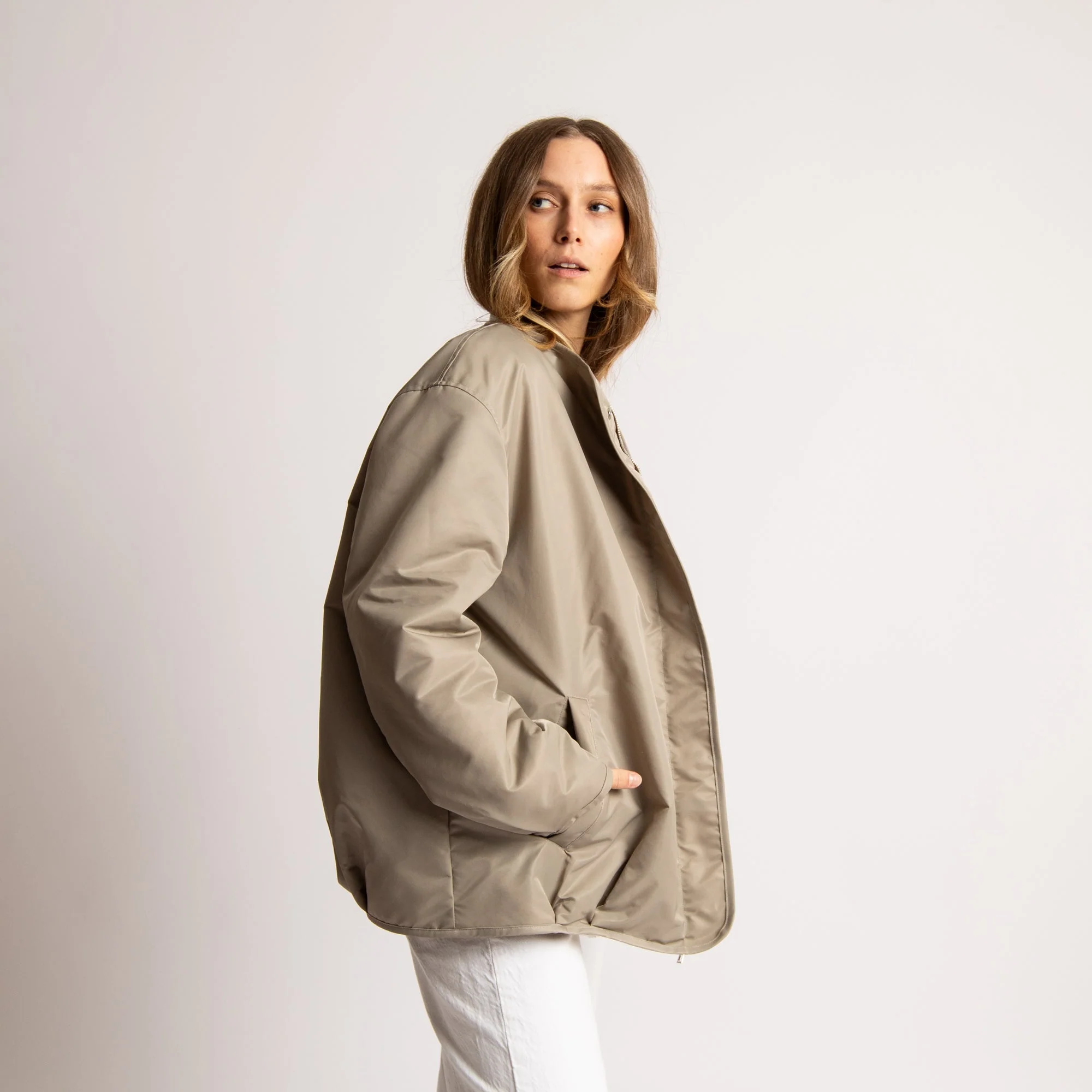 Reversible Bomber Jacket - stone/leo stone-sand - Image 10