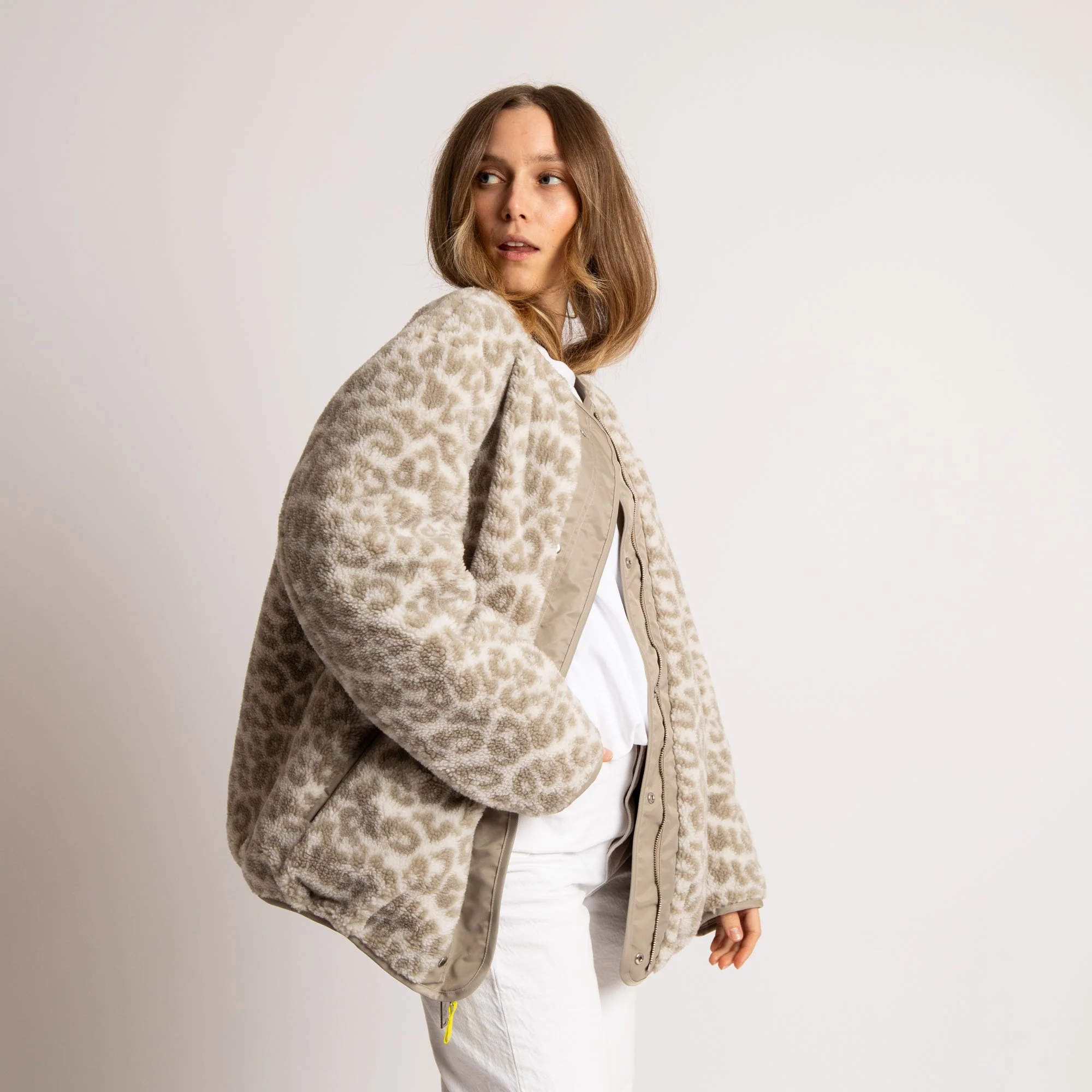 Reversible Bomber Jacket - stone/leo stone-sand - Image 11