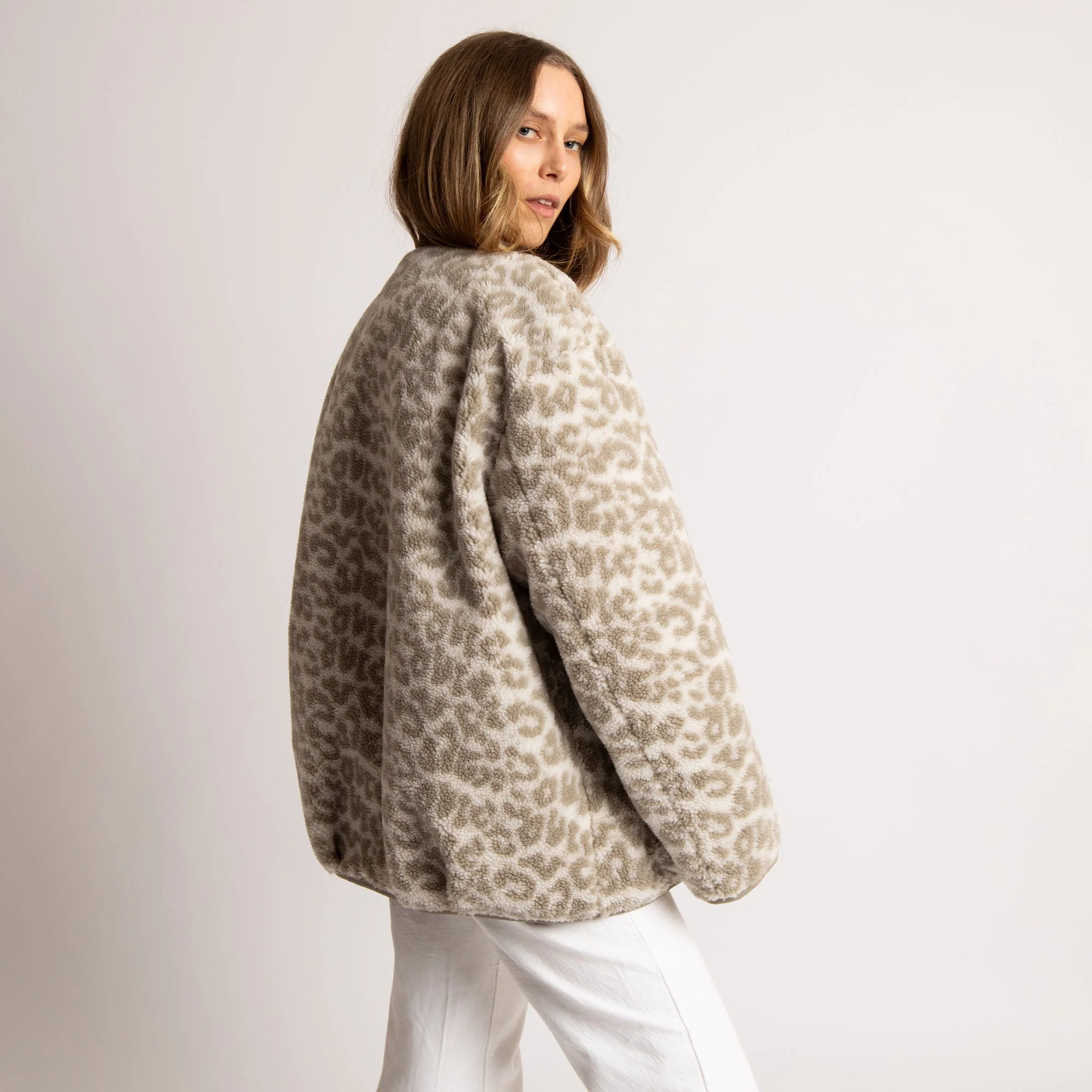 Reversible Bomber Jacket - stone/leo stone-sand - Image 9