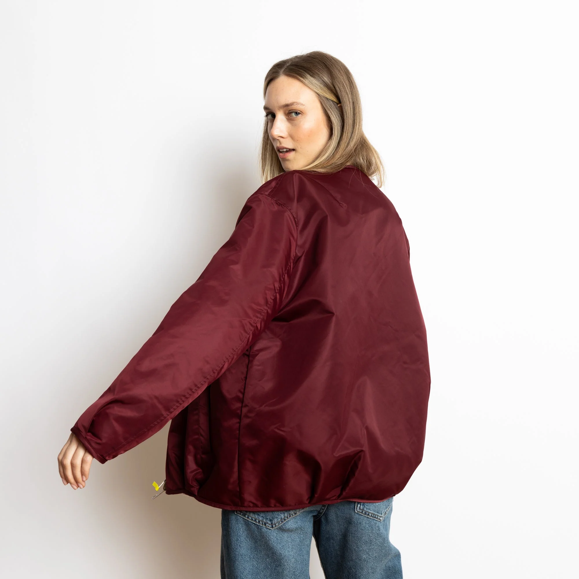 Reversible Bomber Jacket - wine red/sand - Image 7