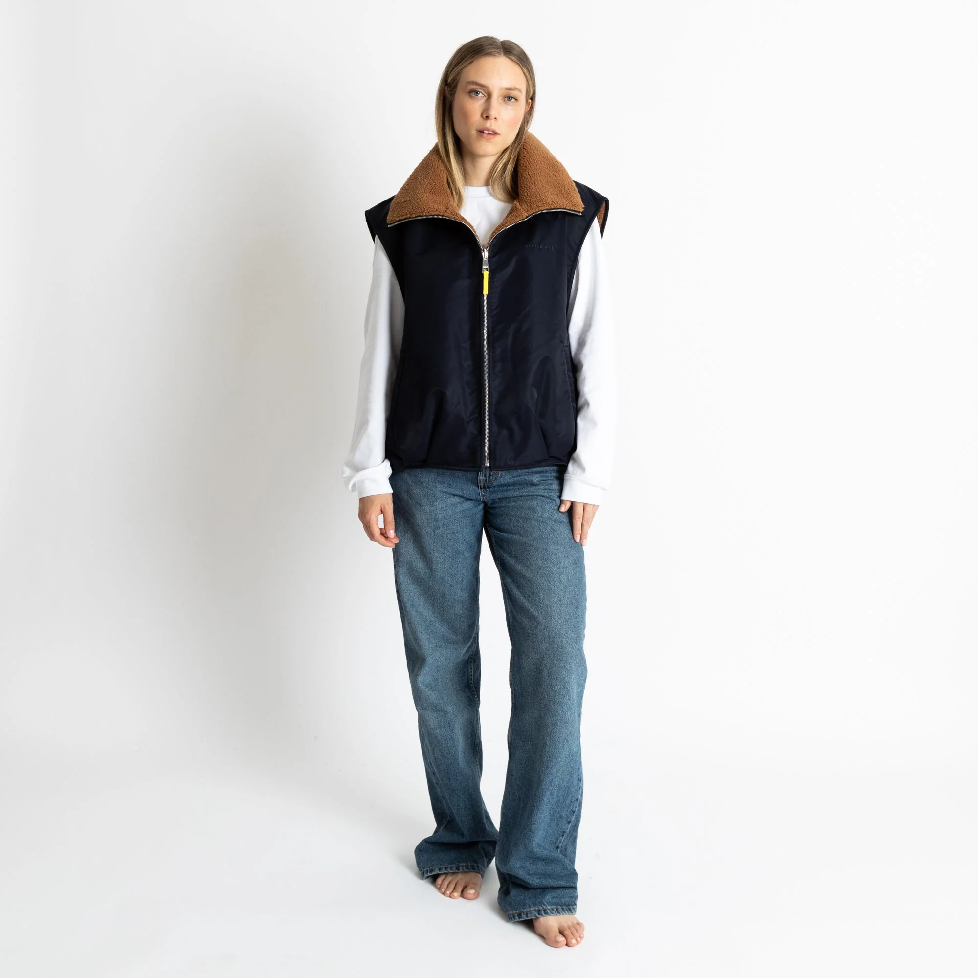Reversible Bomber Vest - navy/caramel - Image 5