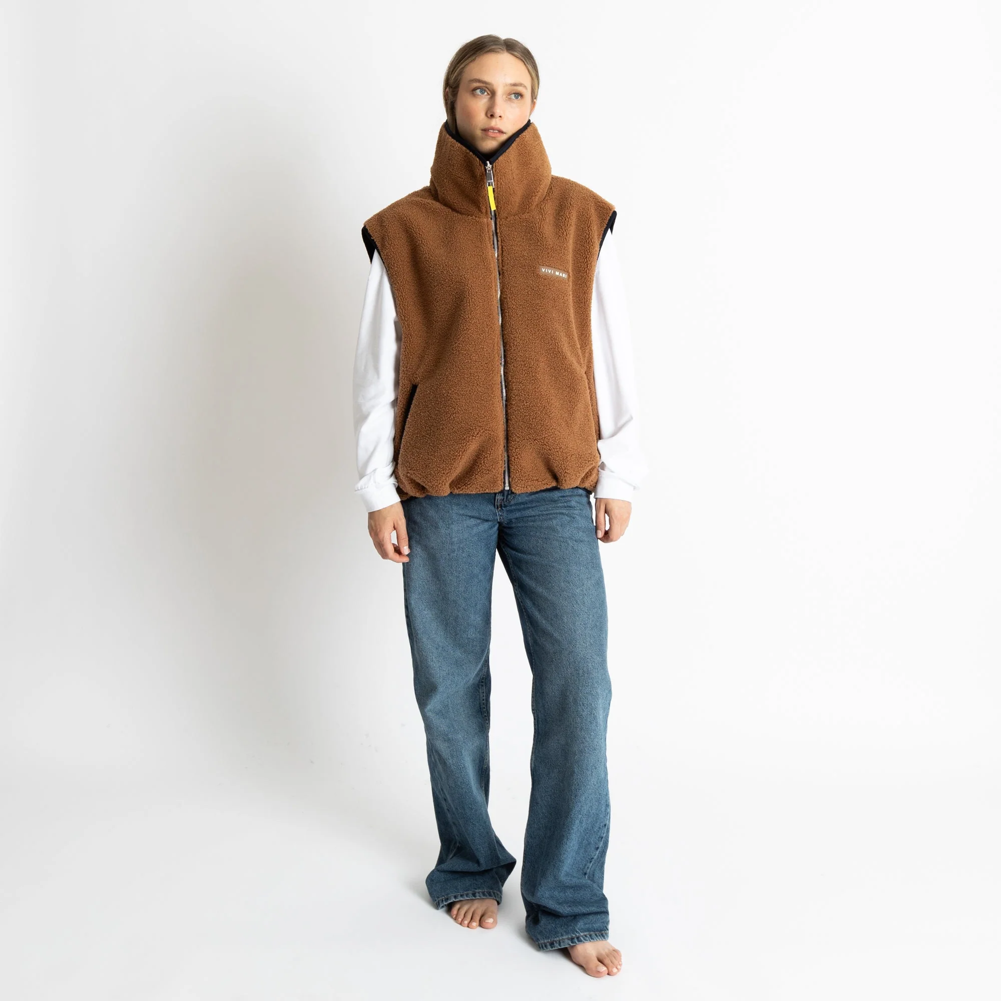 Reversible Bomber Vest - navy/caramel - Image 6