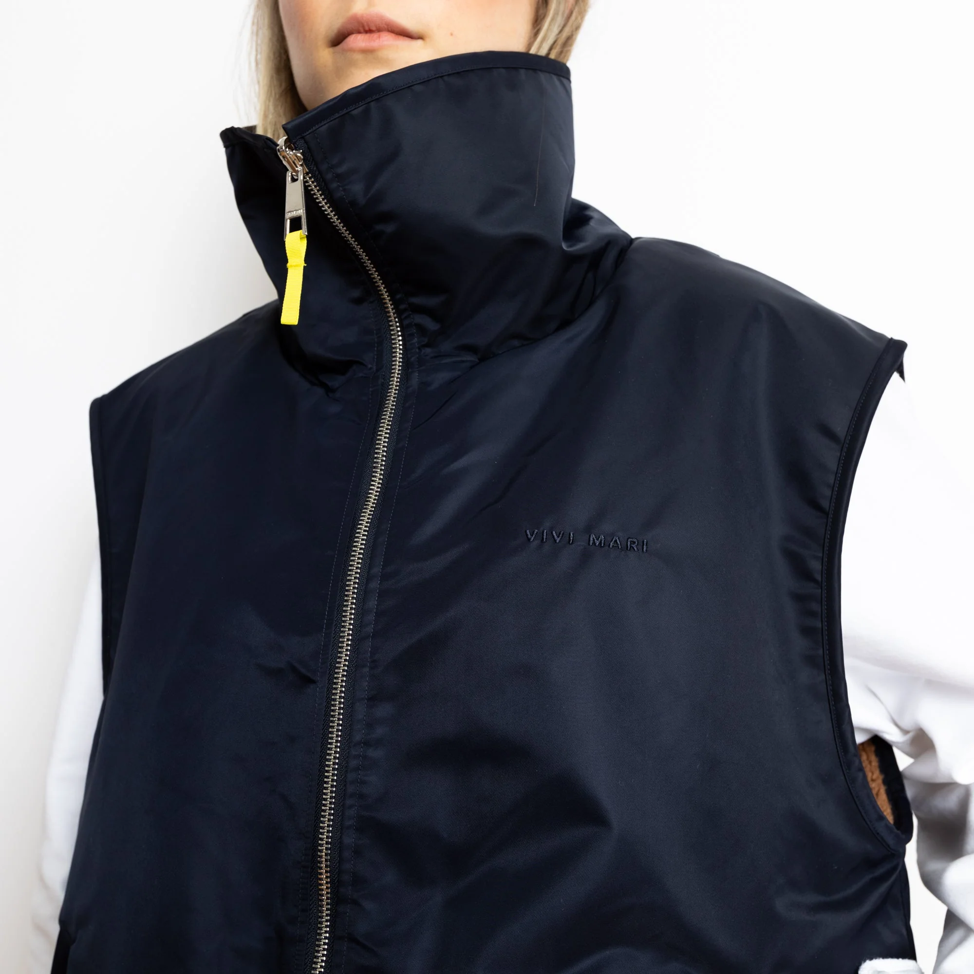 Reversible Bomber Vest - navy/caramel - Image 7